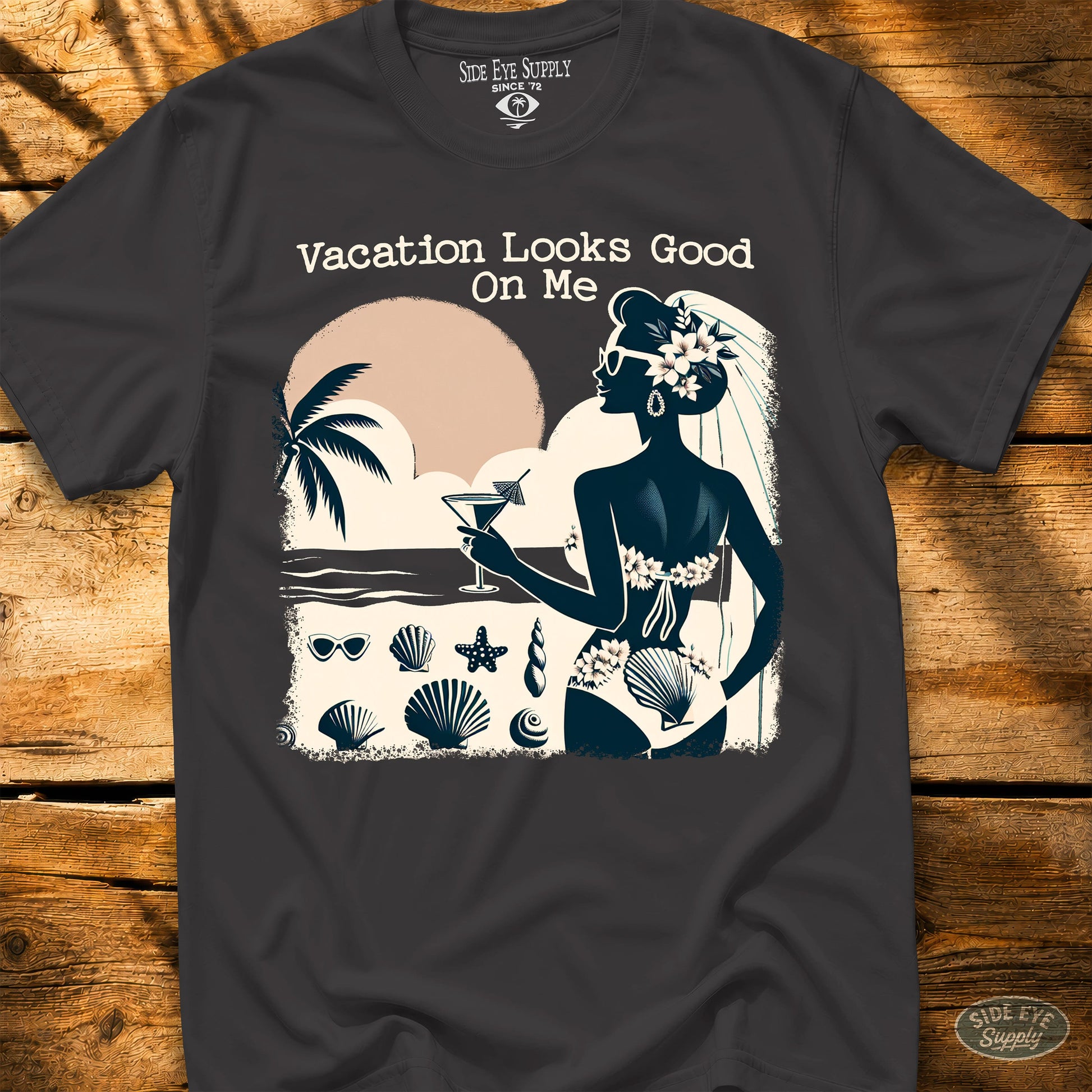 Vacation Looks Good Tee Black / S - by Side Eye Supply - Surf Beach Life Apparel