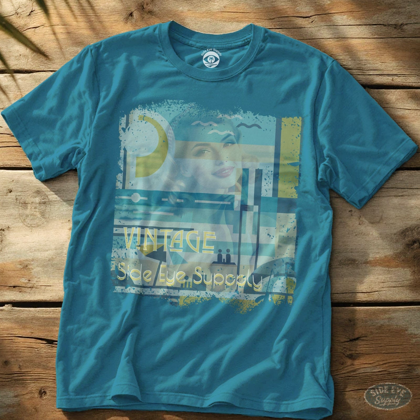 Vintage 40's Tee Sapphire / S - by Side Eye Supply - Surf Beach Life Apparel