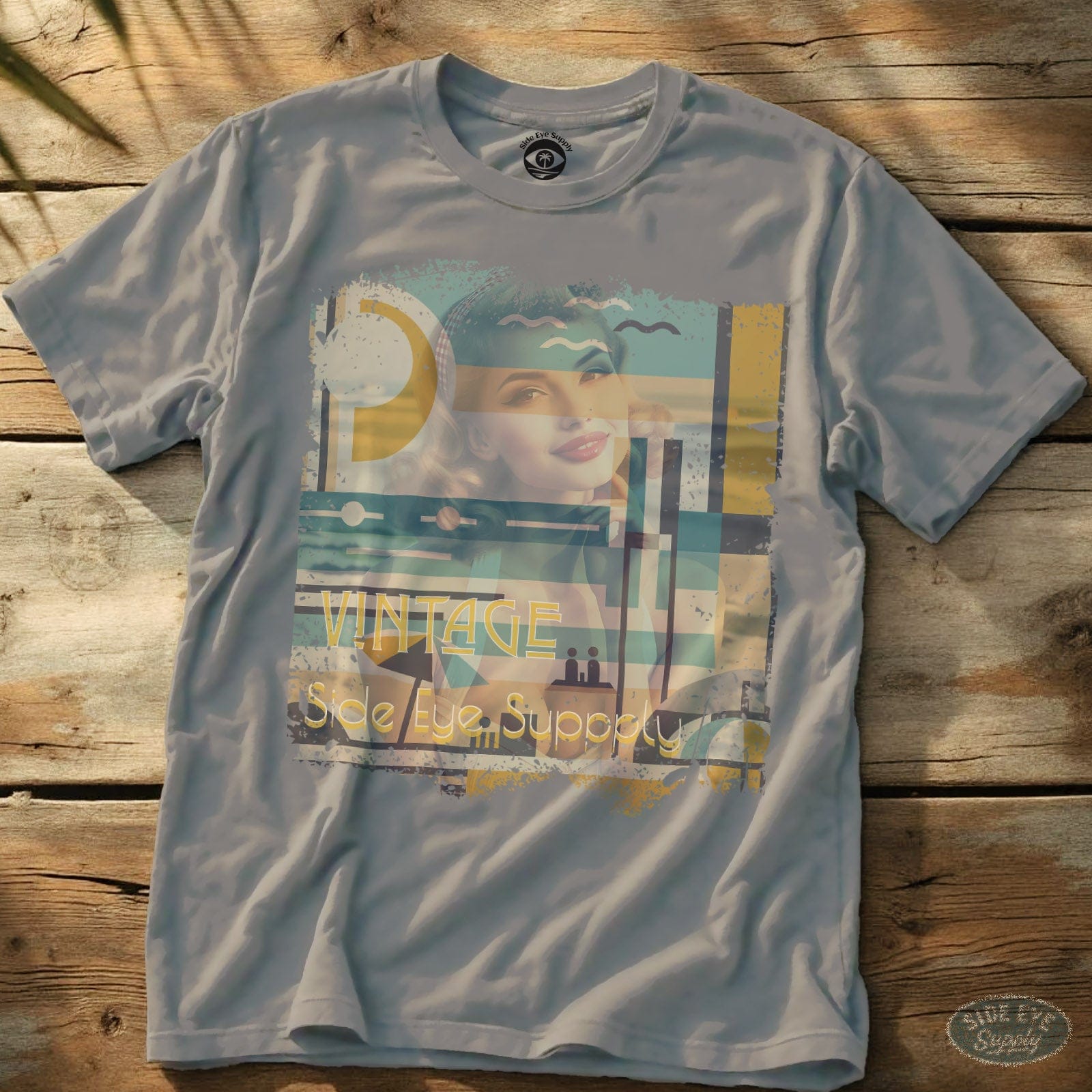 Vintage 40's Tee Ice Grey / S - by Side Eye Supply - Surf Beach Life Apparel