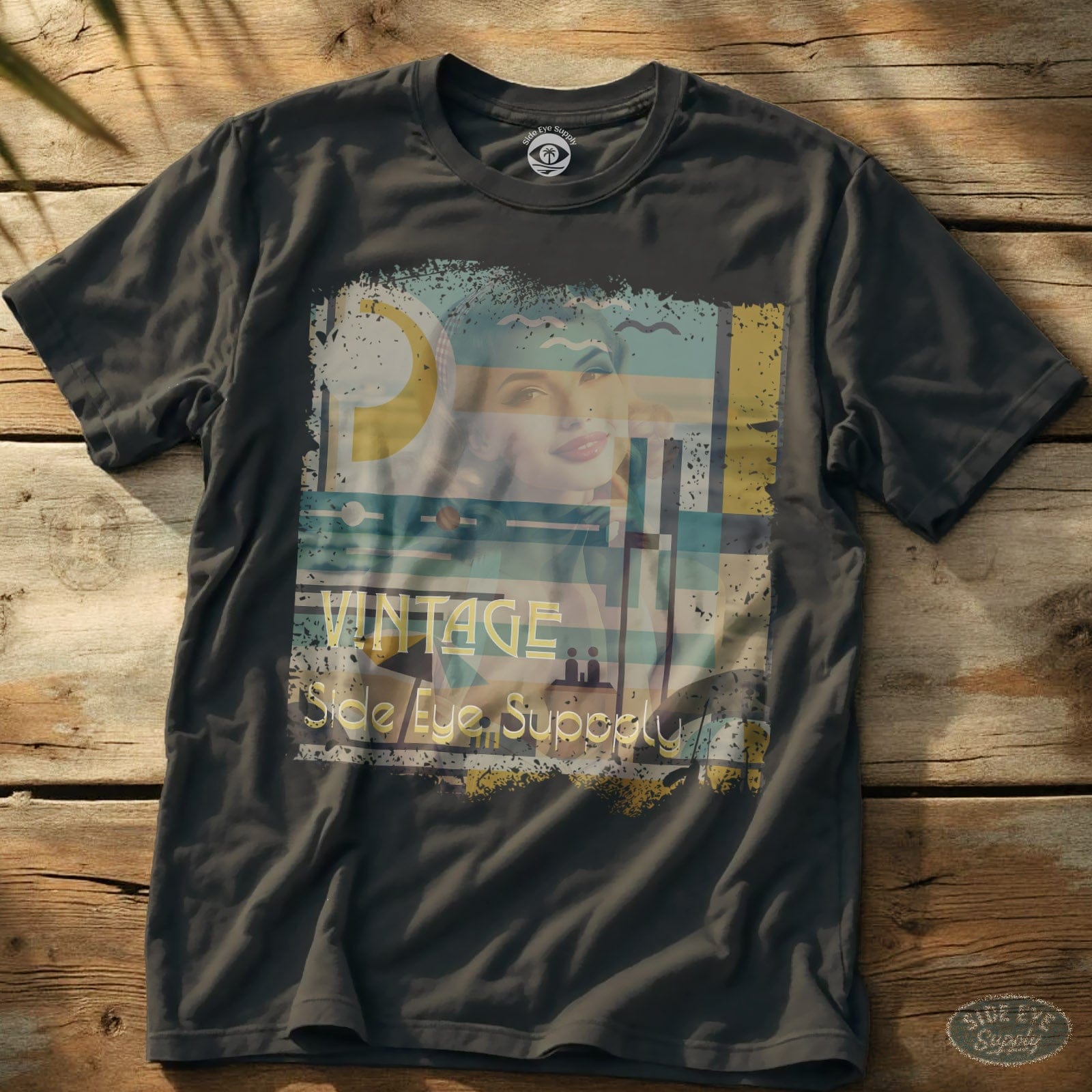 Vintage 40's Tee Charcoal / S - by Side Eye Supply - Surf Beach Life Apparel