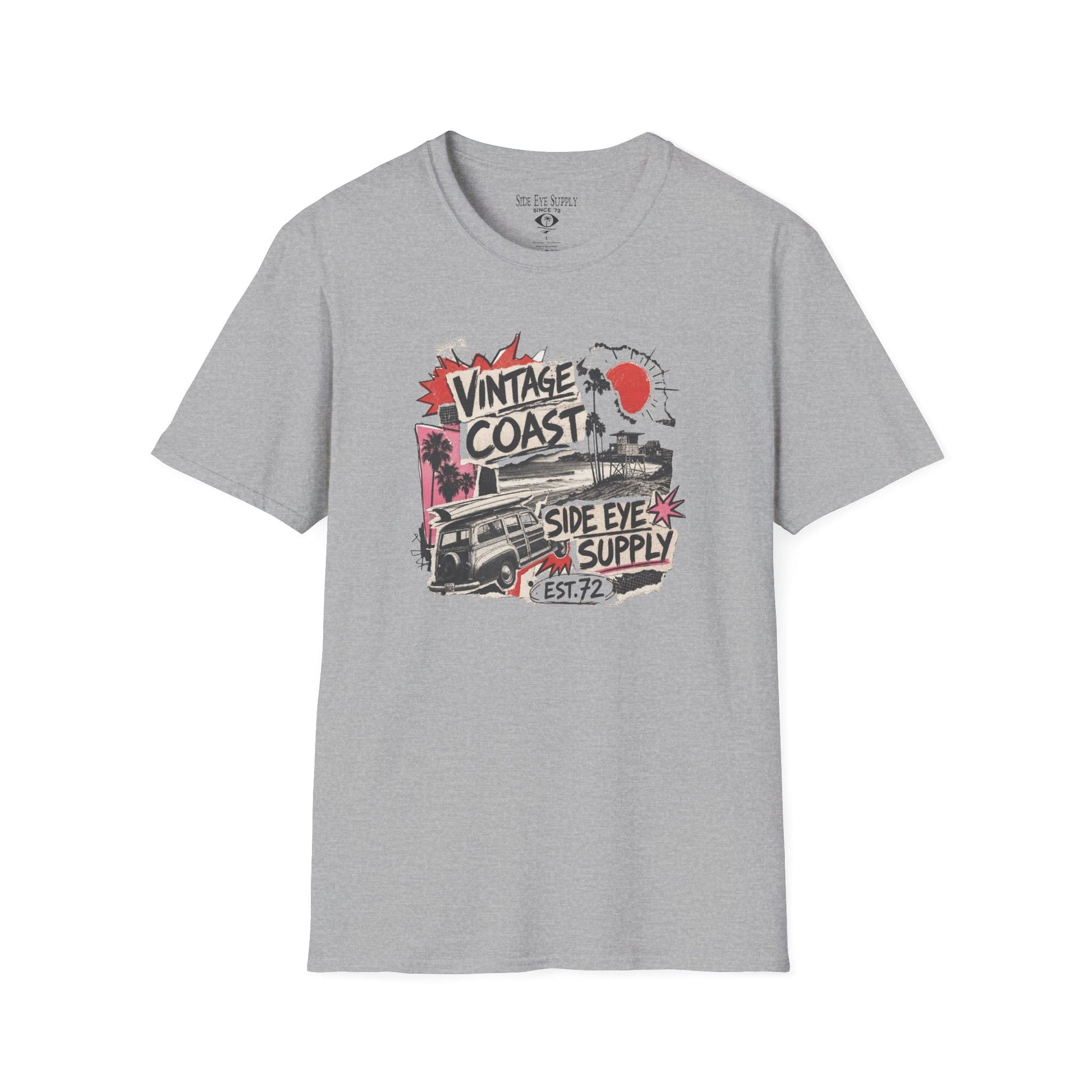 Vintage Coast Tee Sport Grey / S - by Side Eye Supply - Surf Beach Life Apparel