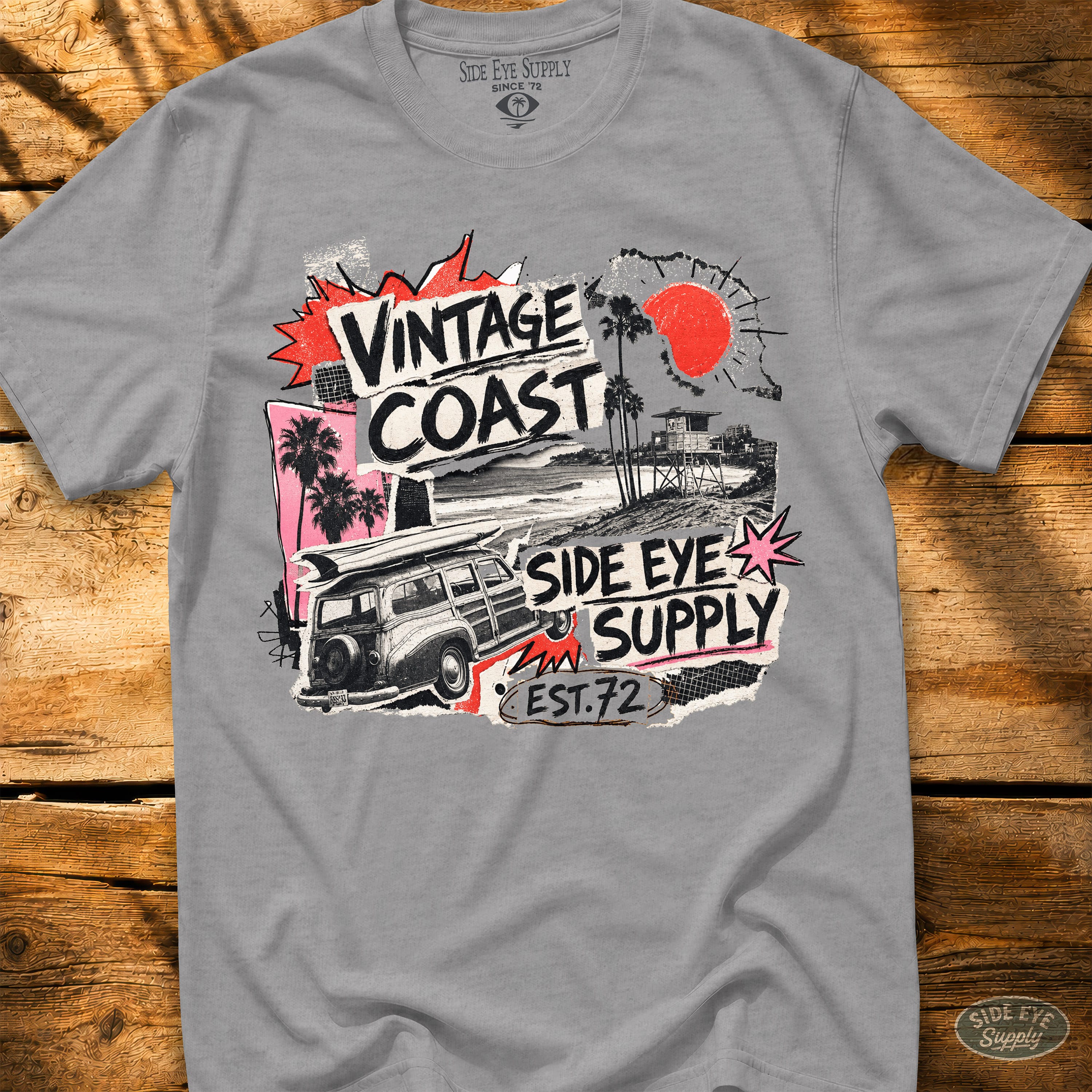 Vintage Coast Tee Sport Grey / S - by Side Eye Supply - Surf Beach Life Apparel