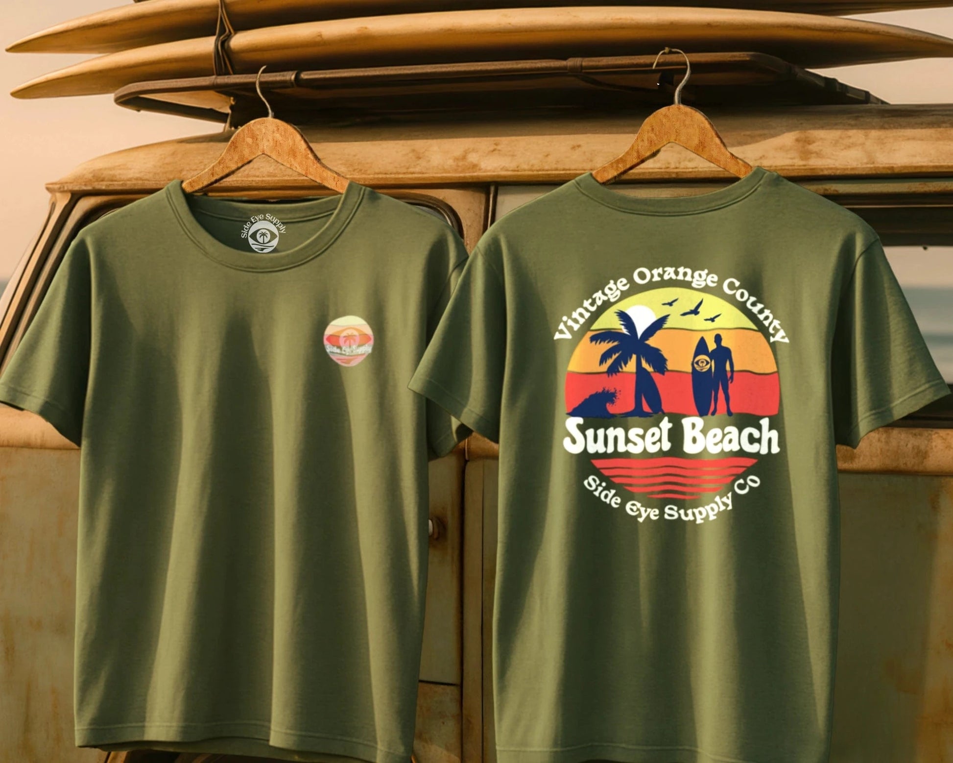 Vintage OC T-Shirt Military Green / S - by Side Eye Supply - Surf Beach Life Apparel