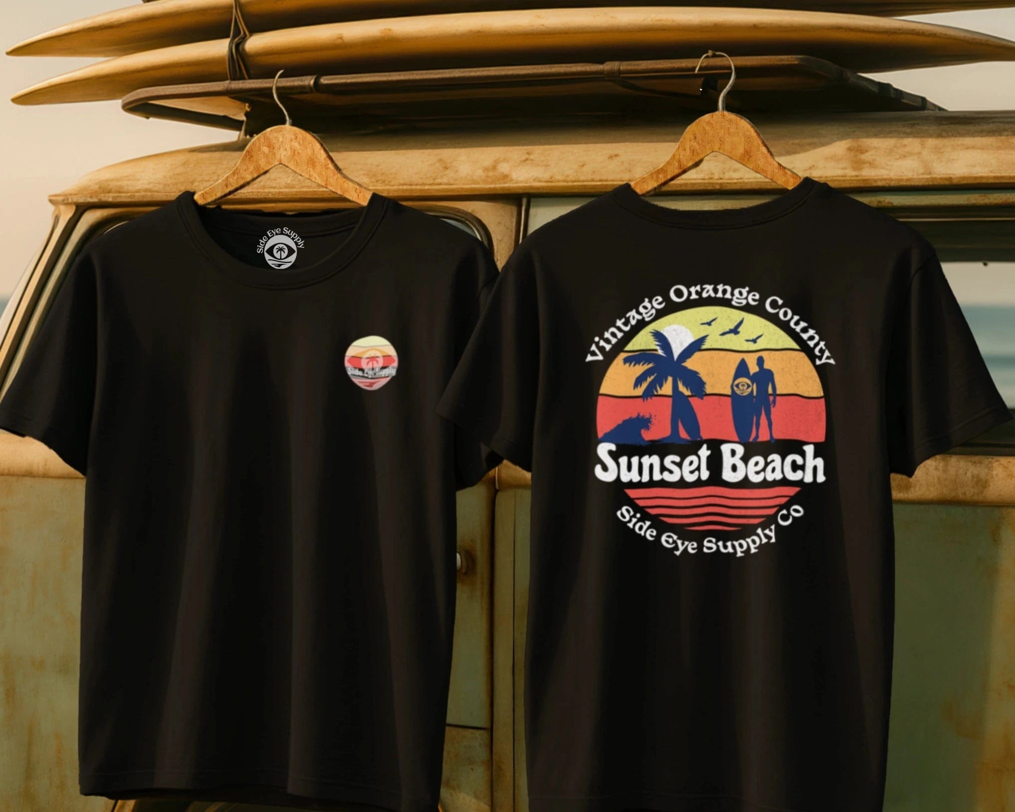 Vintage OC T-Shirt Black / S - by Side Eye Supply - Surf Beach Life Apparel