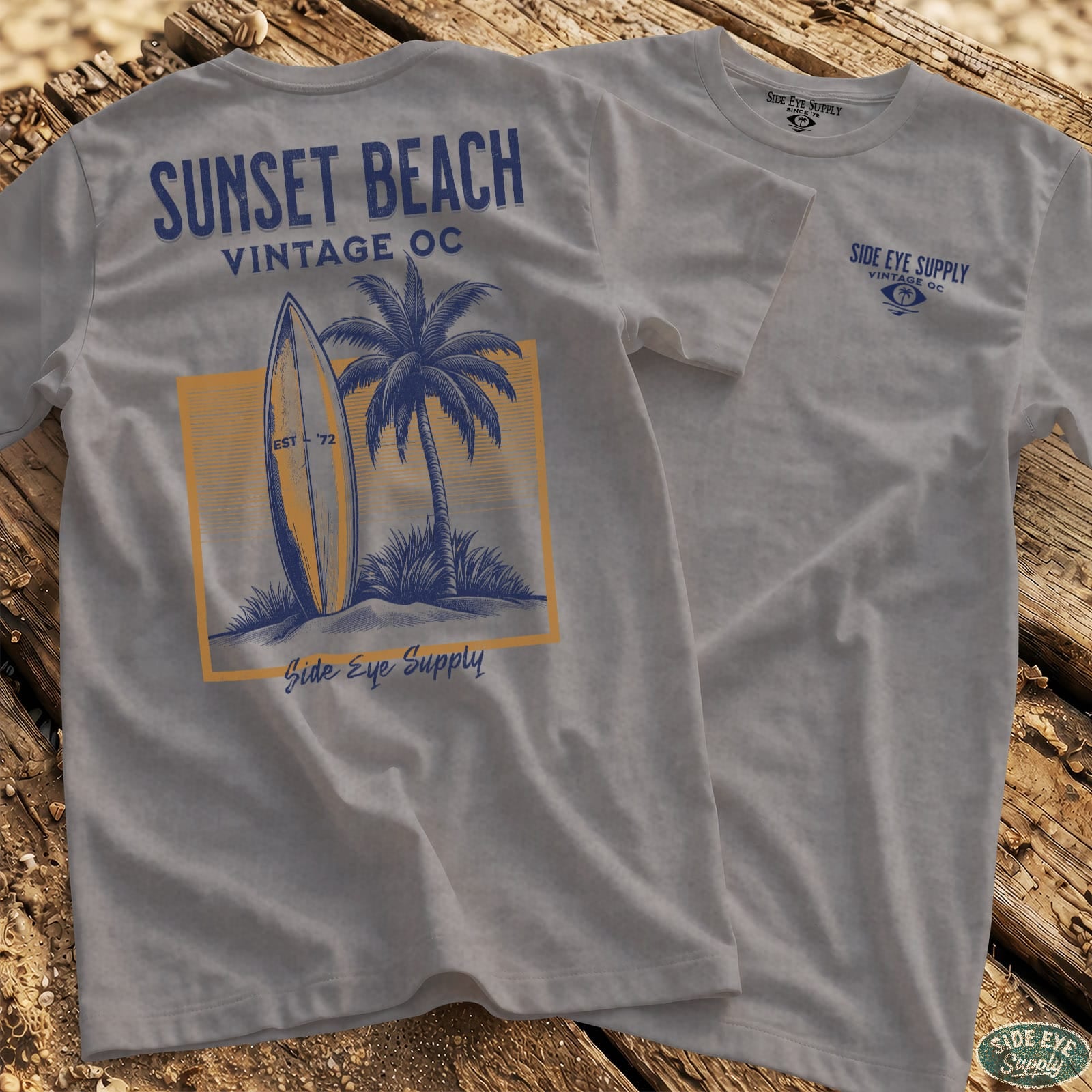 Vintage OC Tee Sport Grey / S - by Side Eye Supply - Surf Beach Life Apparel