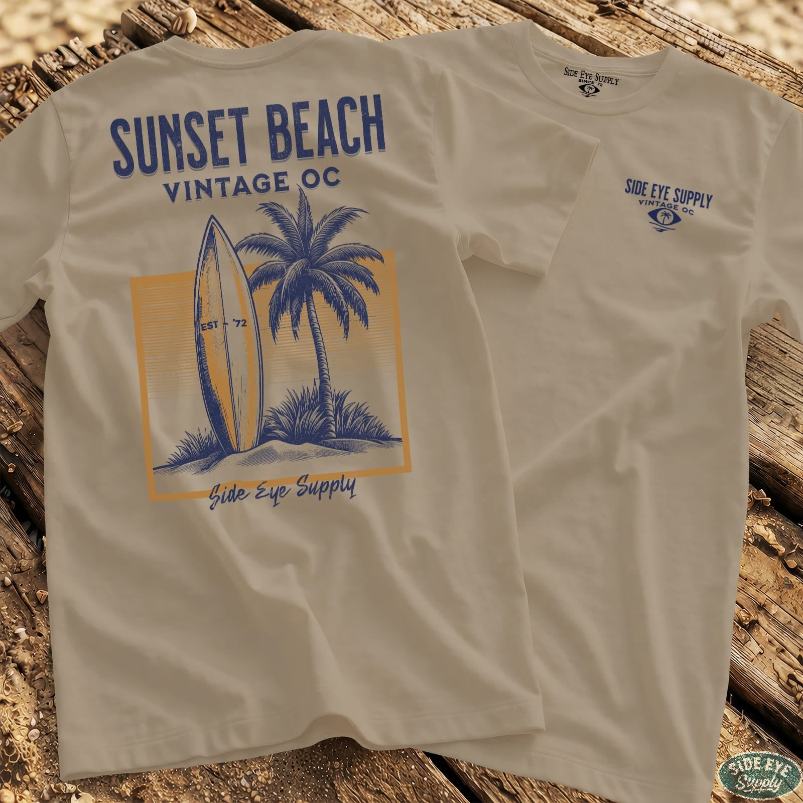Vintage OC Tee Sand / S - by Side Eye Supply - Surf Beach Life Apparel