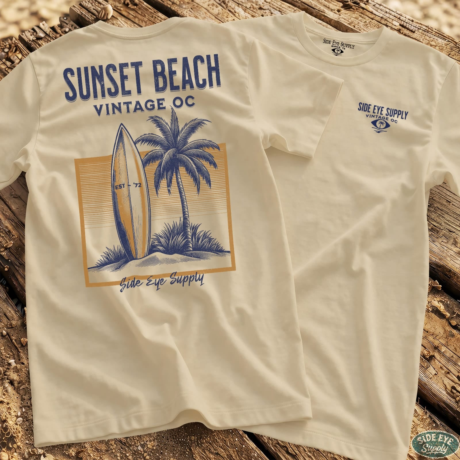 Vintage OC Tee Natural / S - by Side Eye Supply - Surf Beach Life Apparel