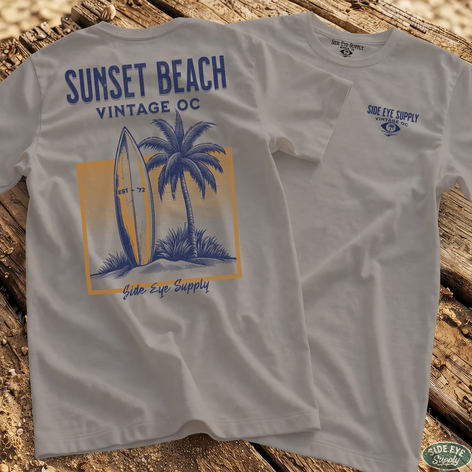 Vintage OC Tee Ice Grey / S - by Side Eye Supply - Surf Beach Life Apparel