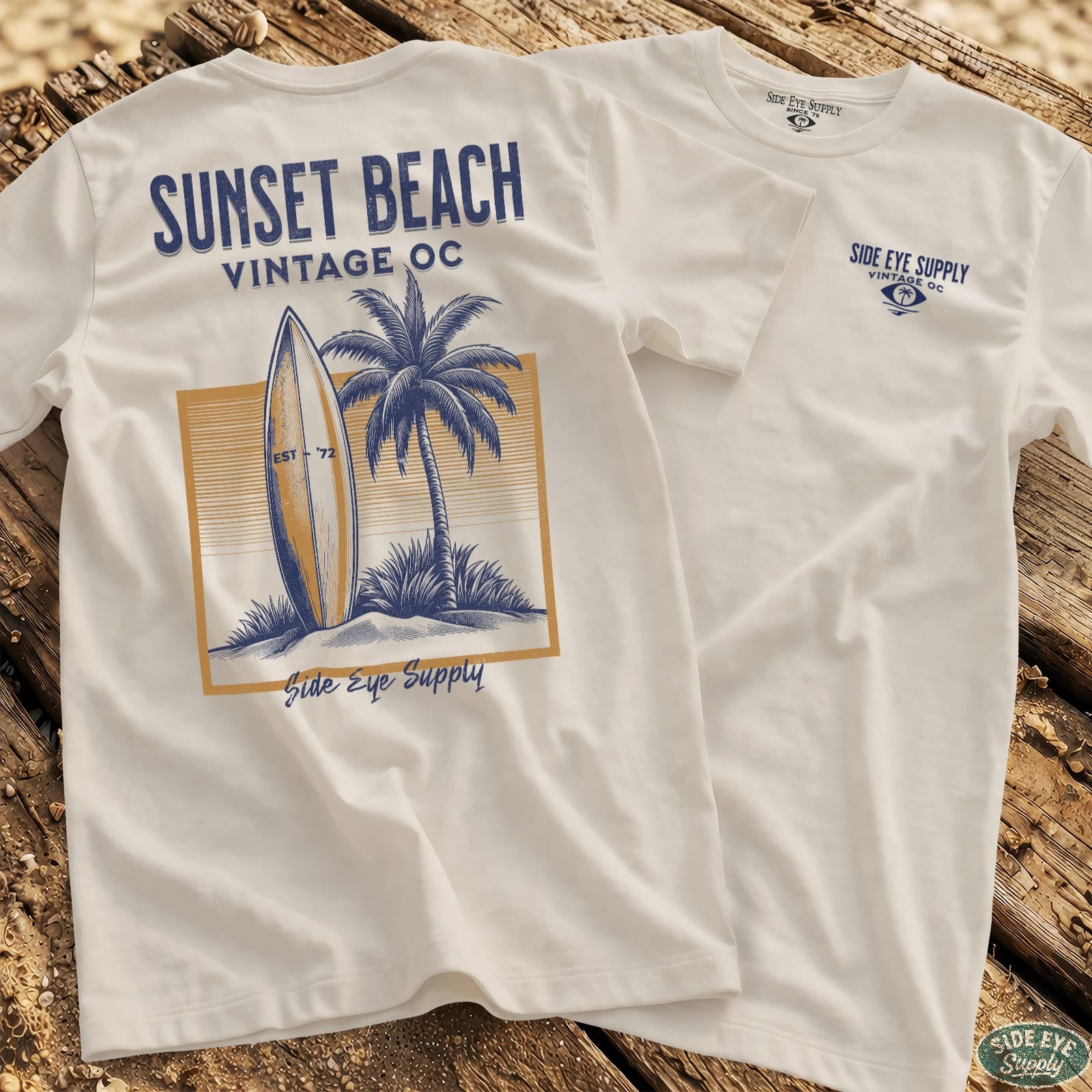 Vintage OC Tee White / S - by Side Eye Supply - Surf Beach Life Apparel
