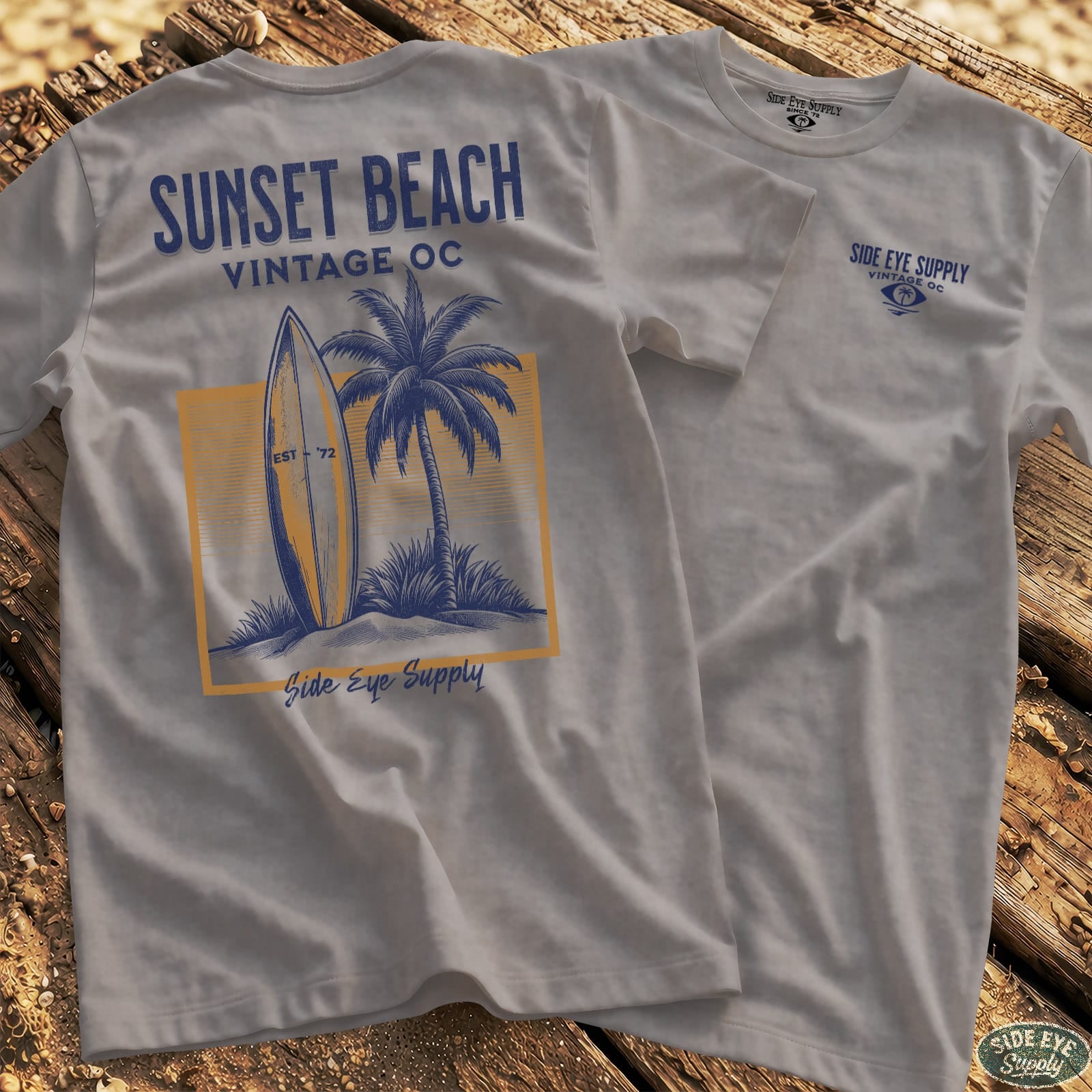 Vintage OC Tee Sport Grey / S - by Side Eye Supply - Surf Beach Life Apparel