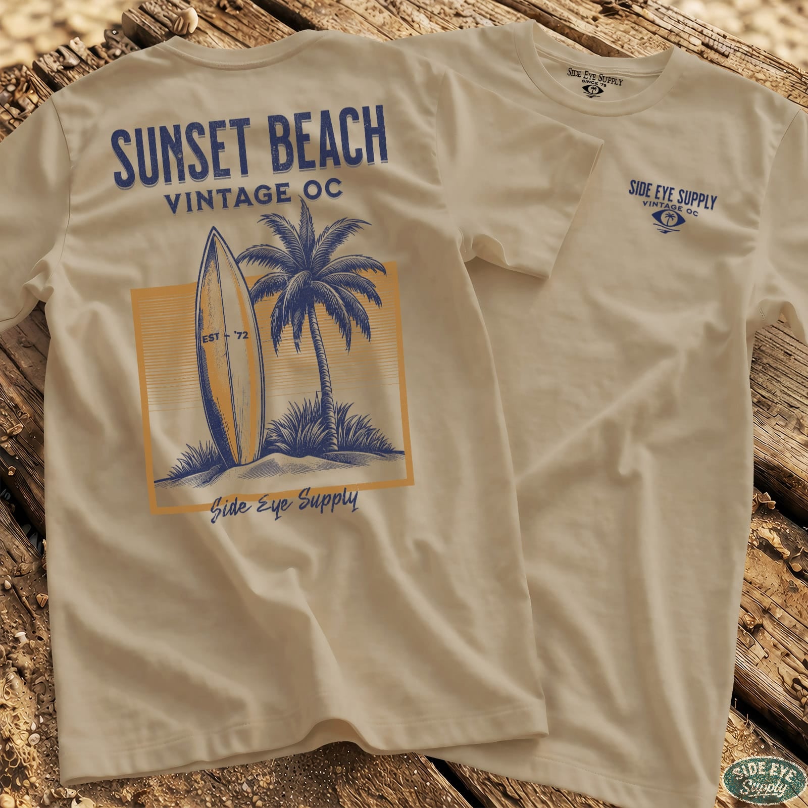 Vintage OC Tee Sand / S - by Side Eye Supply - Surf Beach Life Apparel