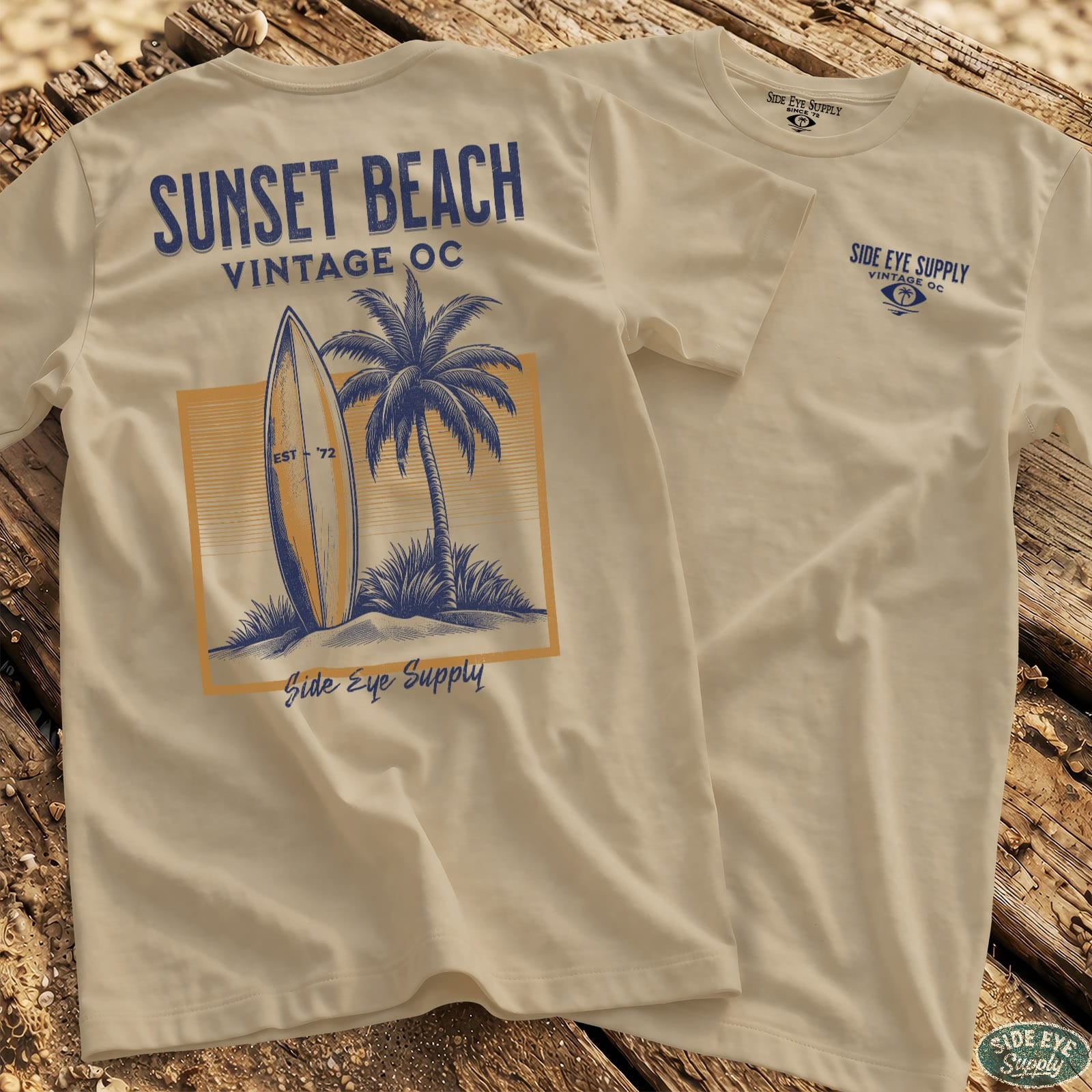 Vintage OC Tee Natural / S - by Side Eye Supply - Surf Beach Life Apparel