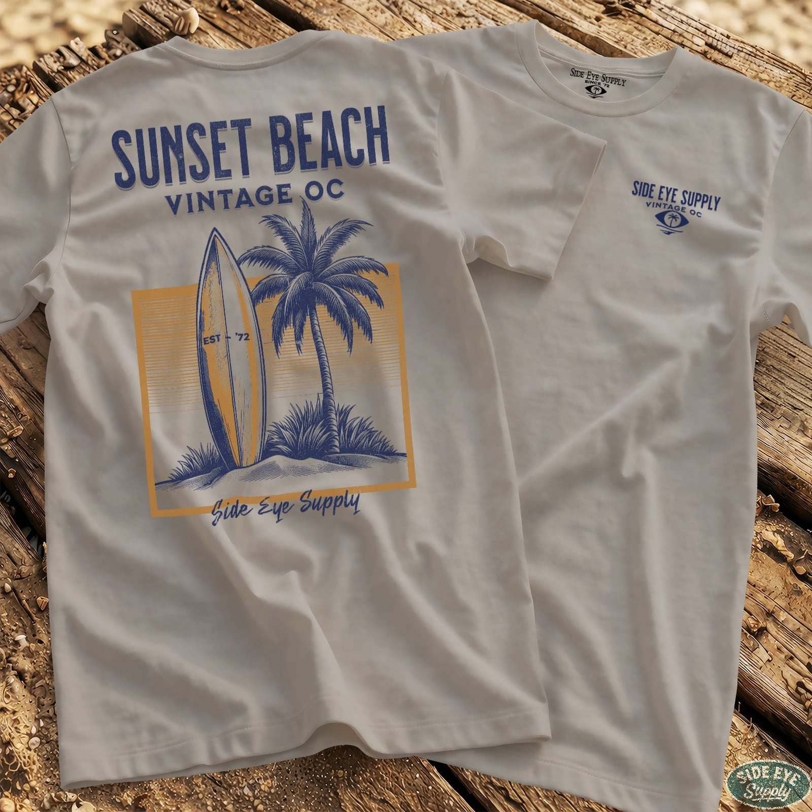 Vintage OC Tee Ice Grey / S - by Side Eye Supply - Surf Beach Life Apparel