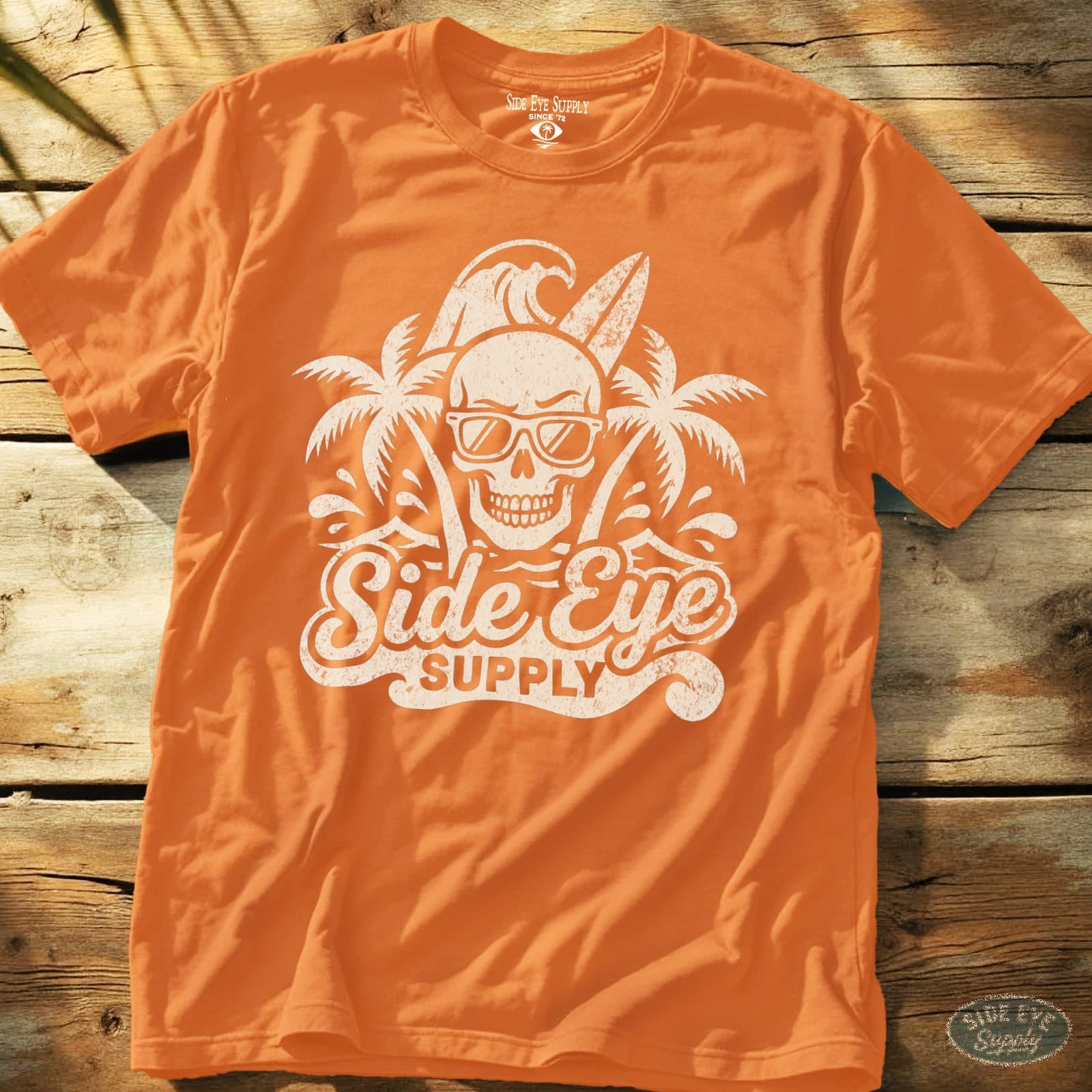 Vintage Side Eye Tee Orange / S - by Side Eye Supply - Surf Beach Life Apparel