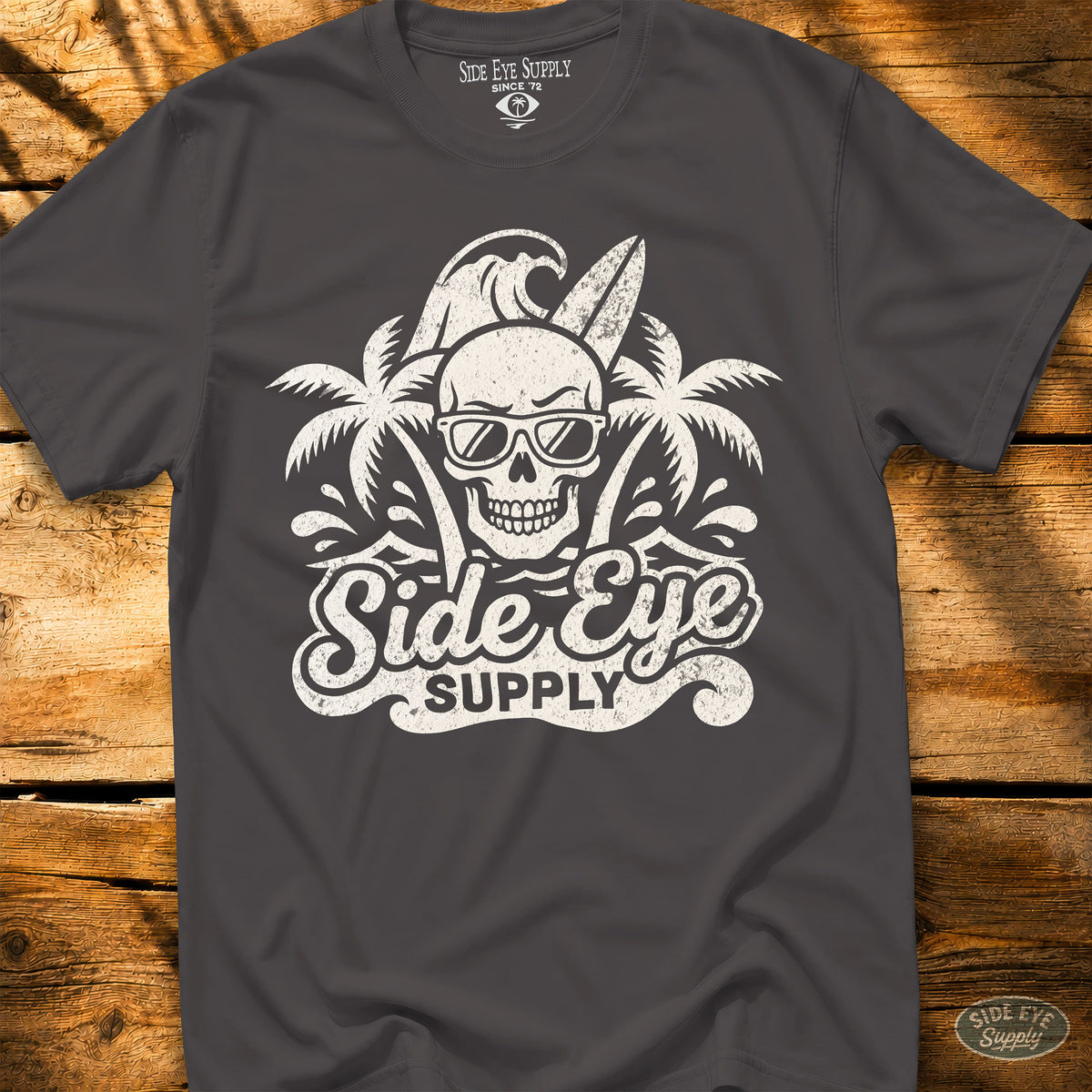 Vintage Side Eye Tee Charcoal / S - by Side Eye Supply - Surf Beach Life Apparel