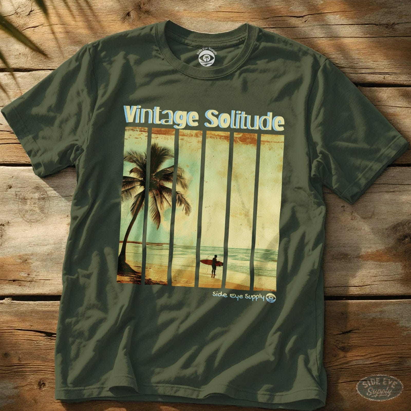 Vintage Solitude Tee Military Green / S - by Side Eye Supply - Surf Beach Life Apparel