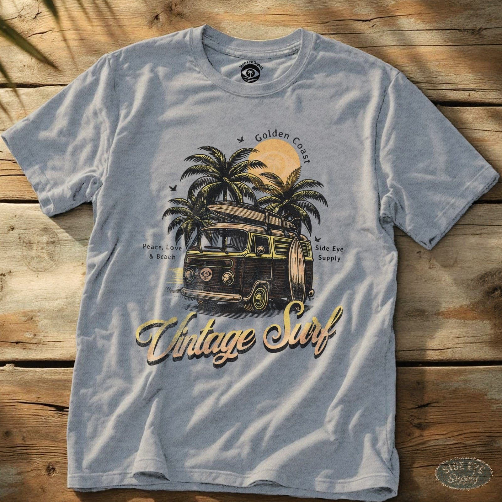 Vintage Surf Tee Sport Grey / S - by Side Eye Supply - Surf Beach Life Apparel