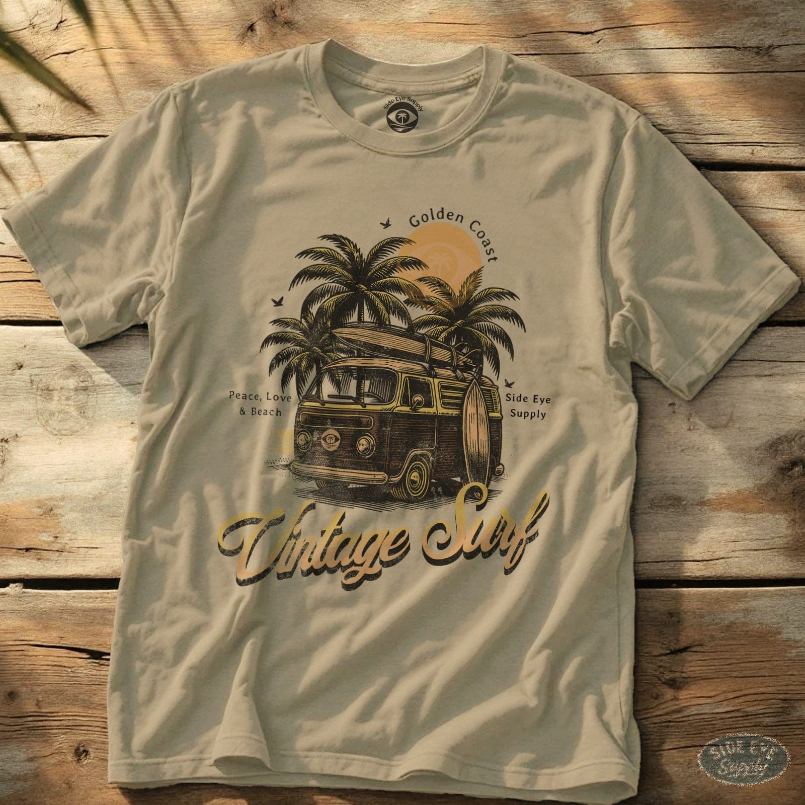 Vintage Surf Tee Sand / S - by Side Eye Supply - Surf Beach Life Apparel