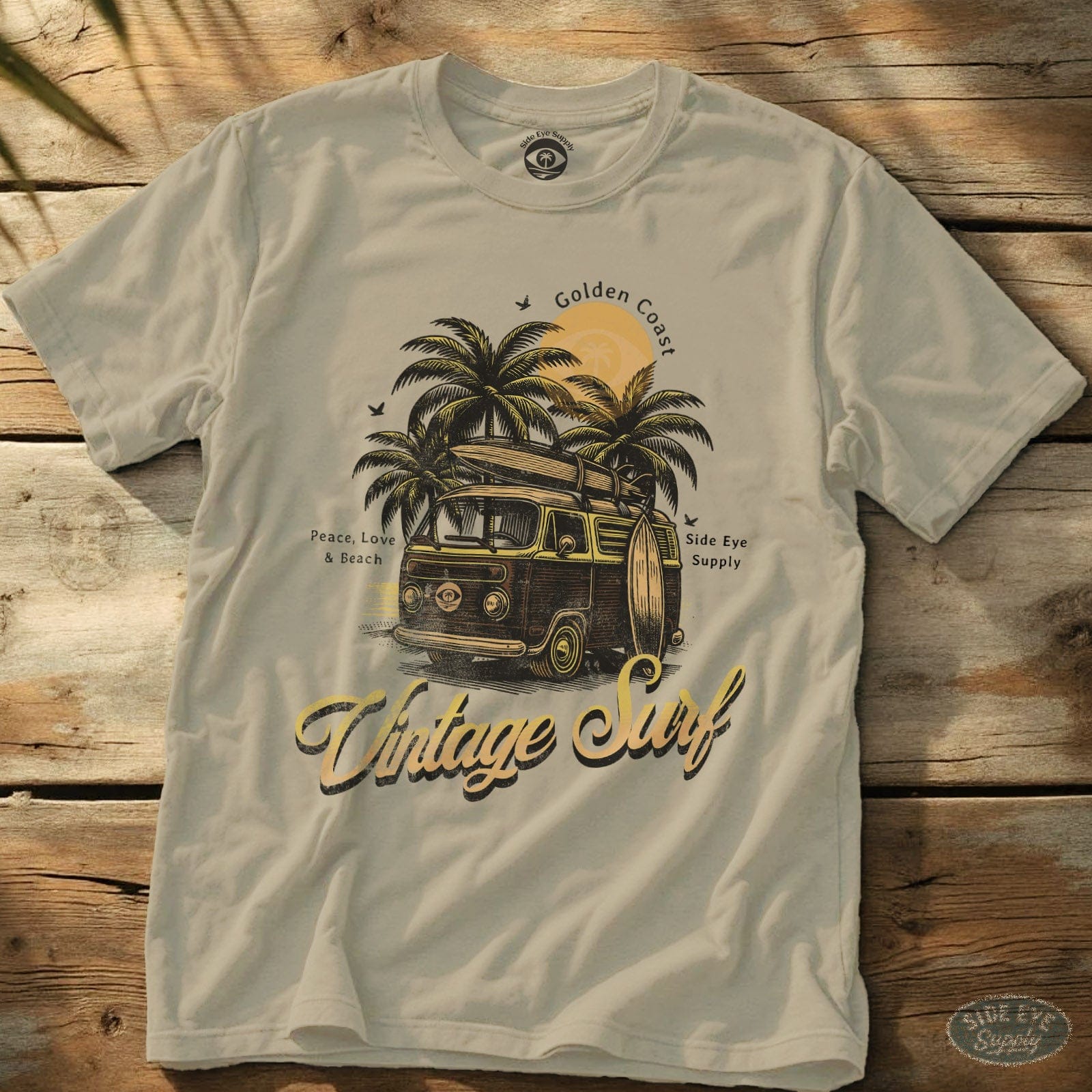 Vintage Surf Tee Natural / S - by Side Eye Supply - Surf Beach Life Apparel