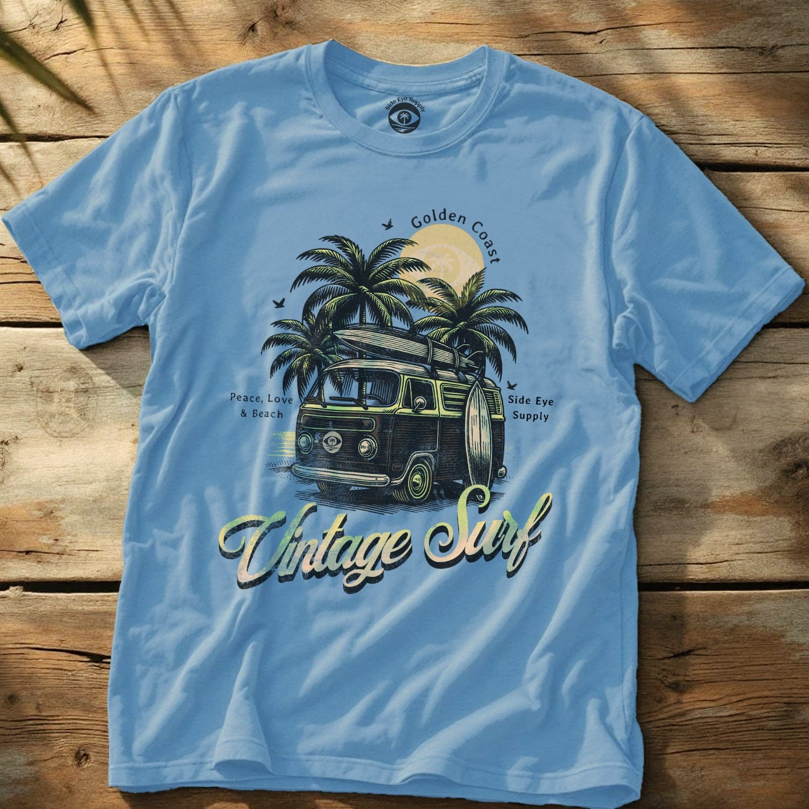 Vintage Surf Tee Light Blue / S - by Side Eye Supply - Surf Beach Life Apparel