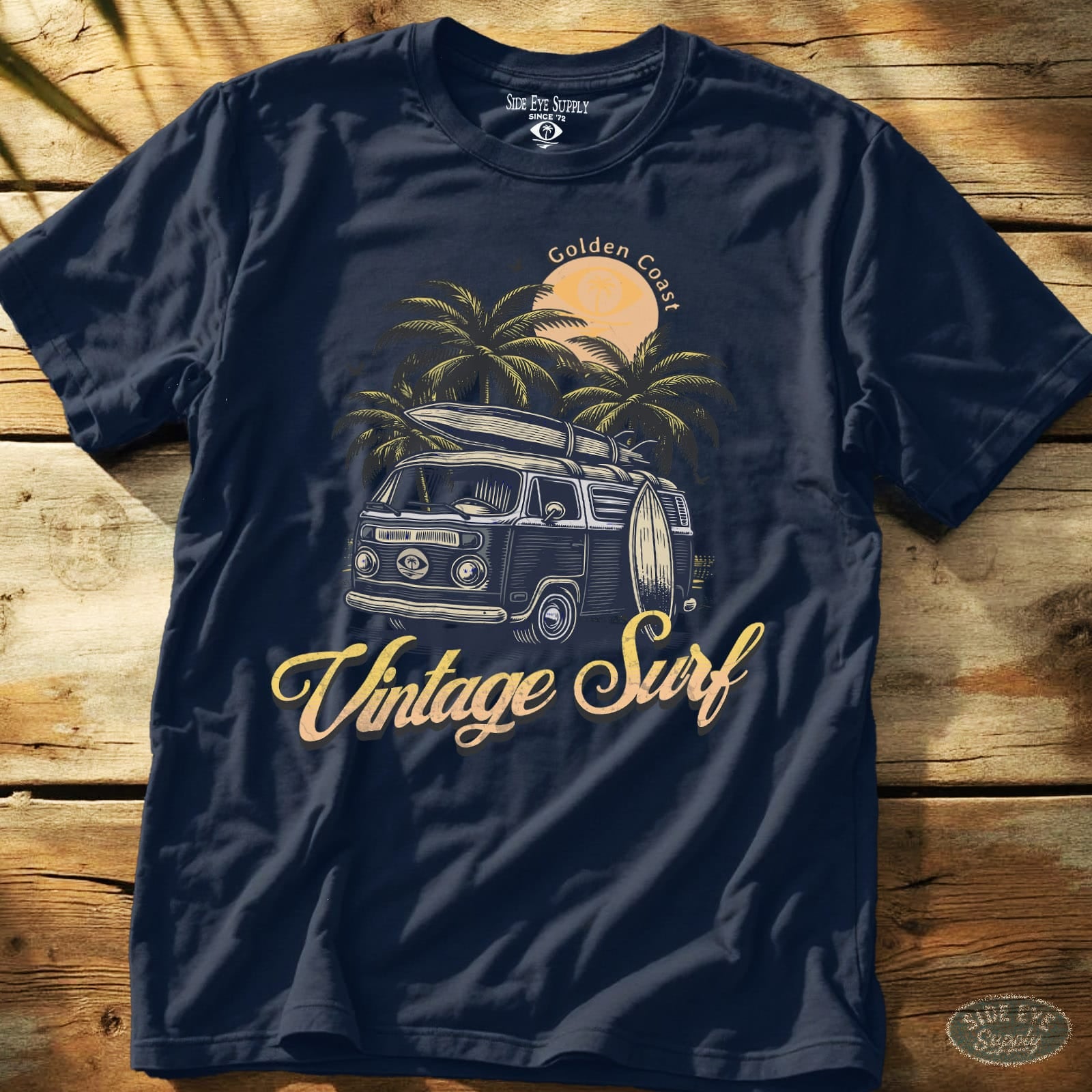 Vintage Surf Tee Navy / S - by Side Eye Supply - Surf Beach Life Apparel