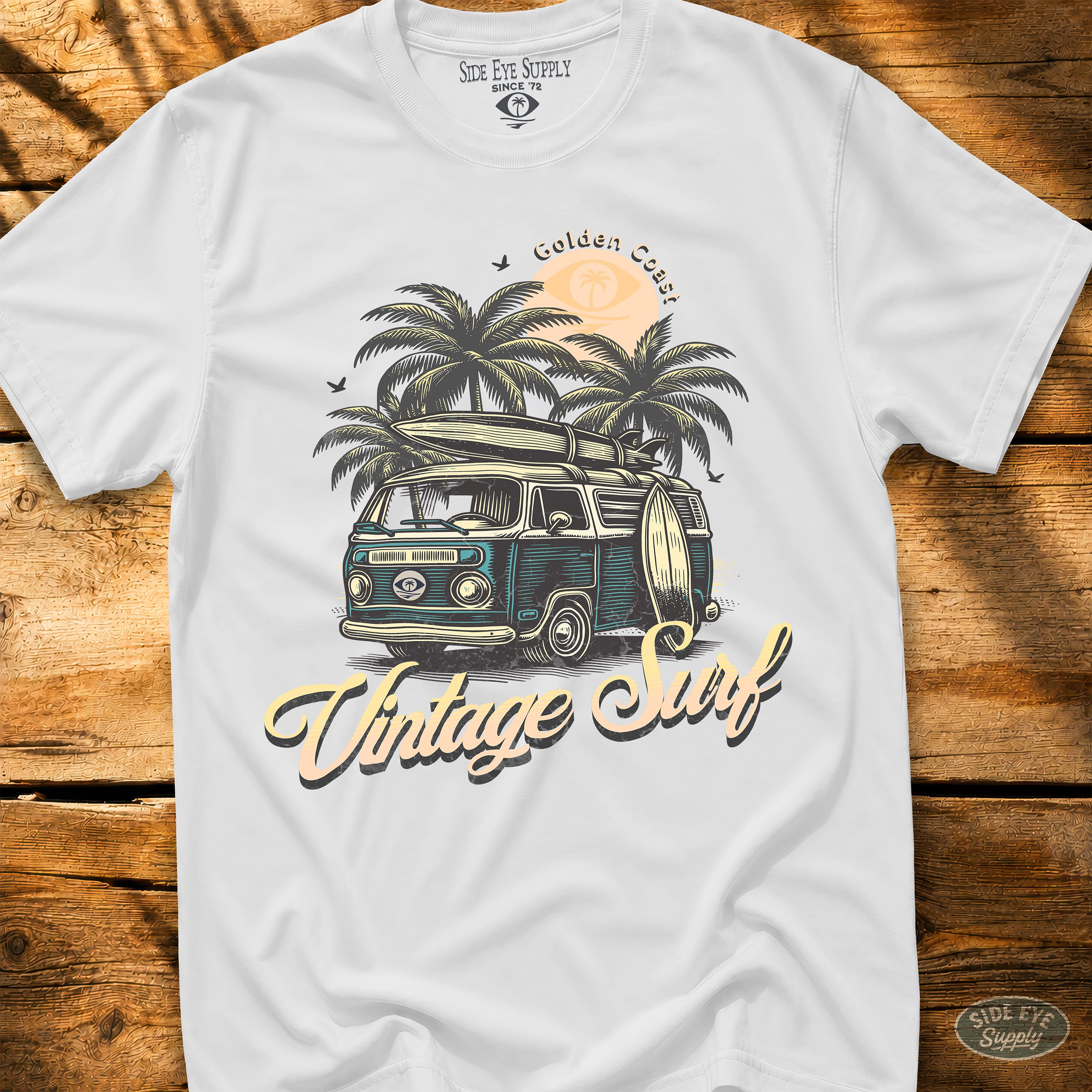 Vintage Surf Tee White / S - by Side Eye Supply - Surf Beach Life Apparel