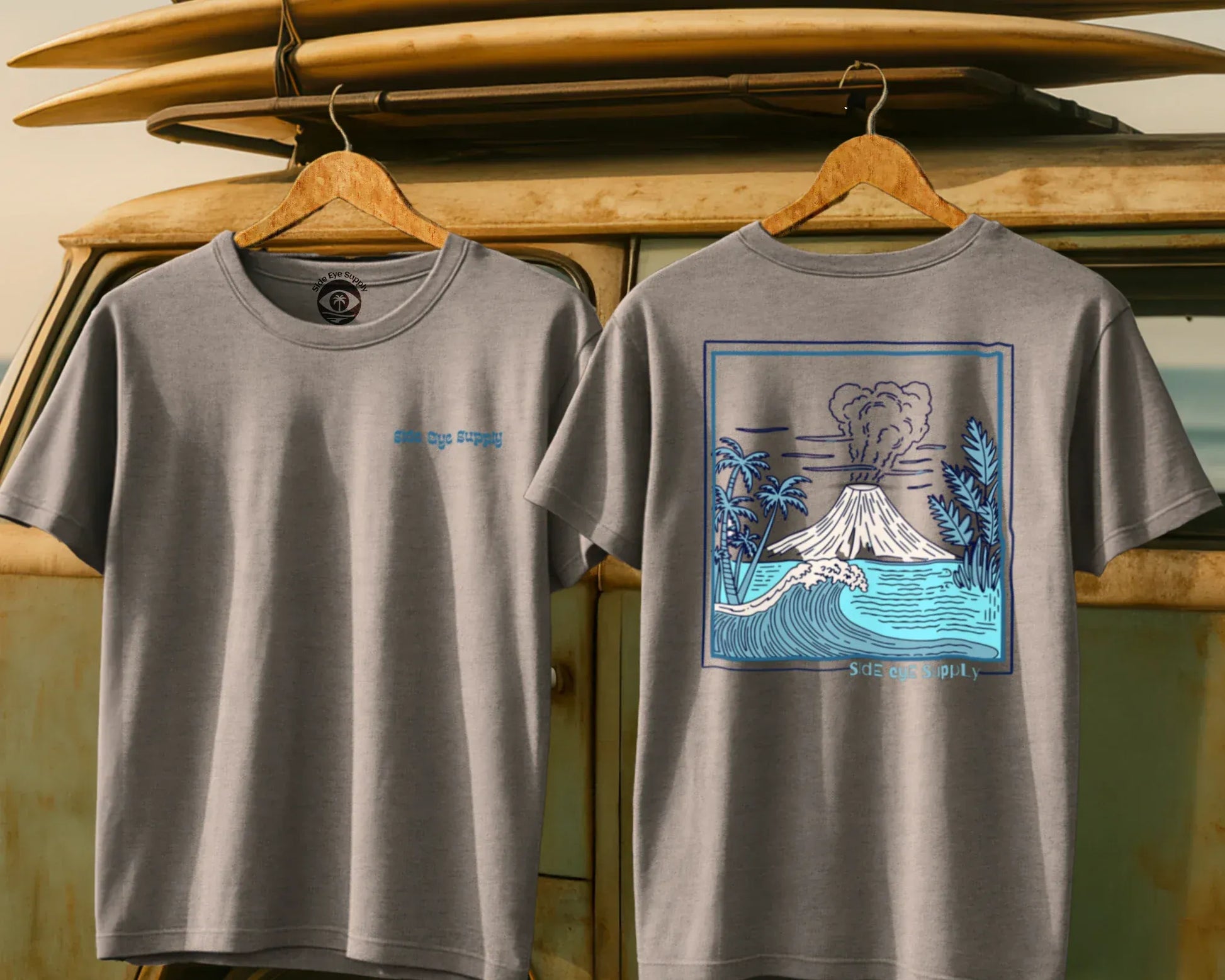 Volcano Tee Sport Grey / S - by Side Eye Supply - Surf Beach Life Apparel