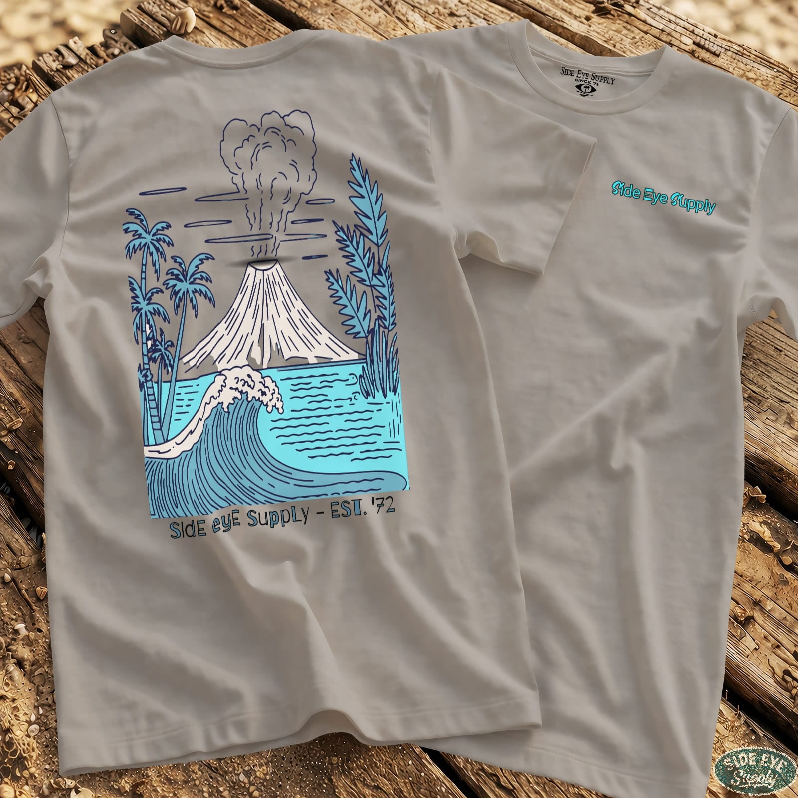 Volcano Tee Ice Grey / S - by Side Eye Supply - Surf Beach Life Apparel