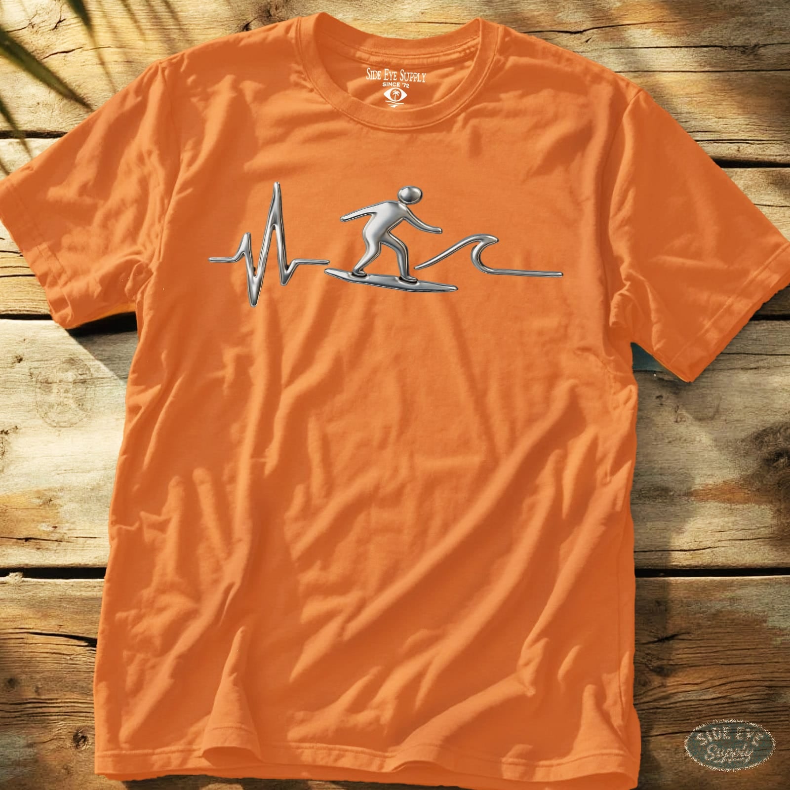 Wave Frequency Tee Orange / S - by Side Eye Supply - Surf Beach Life Apparel