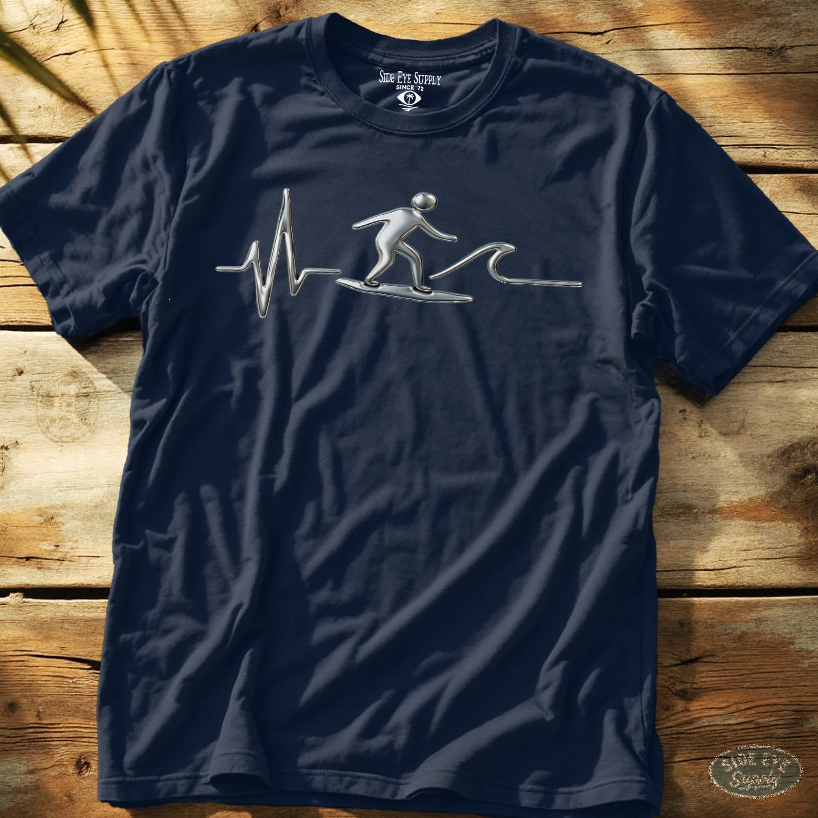 Wave Frequency Tee Navy / S - by Side Eye Supply - Surf Beach Life Apparel