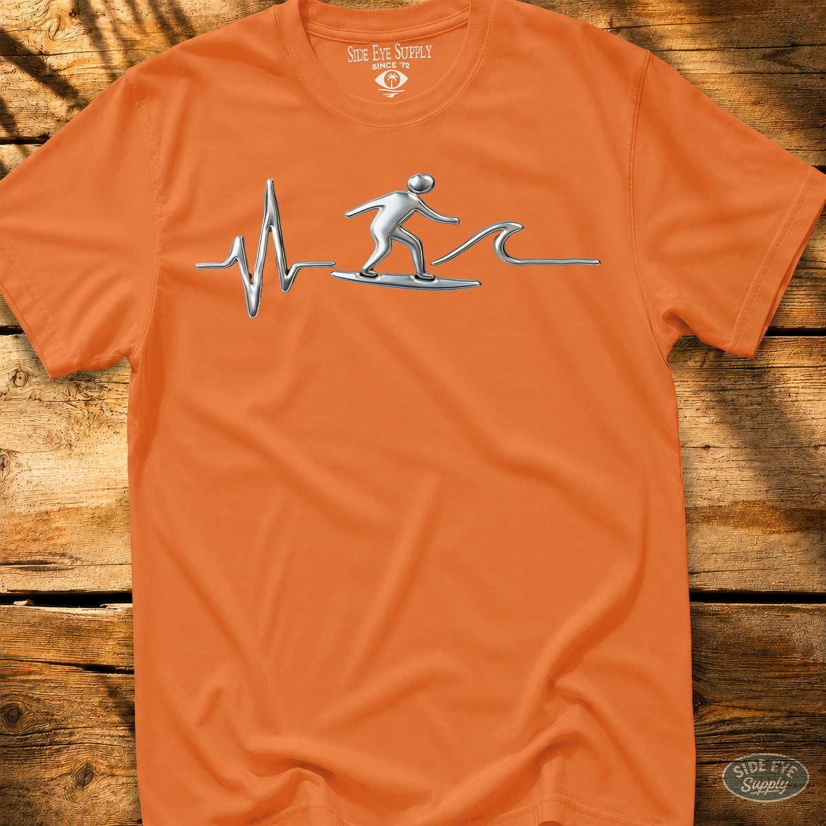 Wave Frequency Tee Orange / S - by Side Eye Supply - Surf Beach Life Apparel