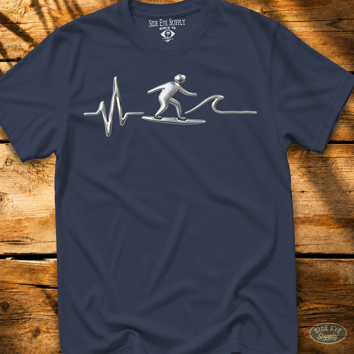 Wave Frequency Tee Navy / S - by Side Eye Supply - Surf Beach Life Apparel