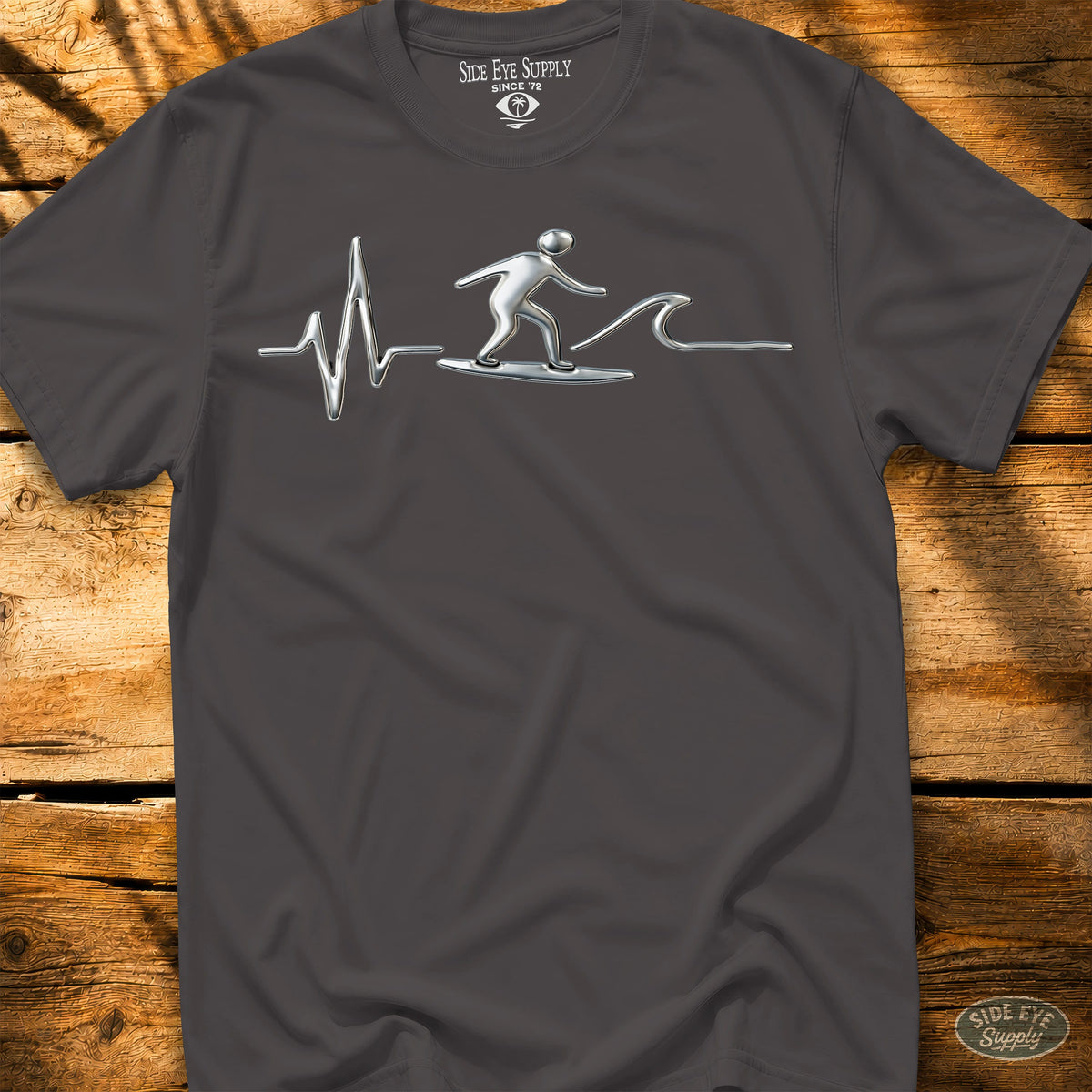 Wave Frequency Tee Charcoal / S - by Side Eye Supply - Surf Beach Life Apparel