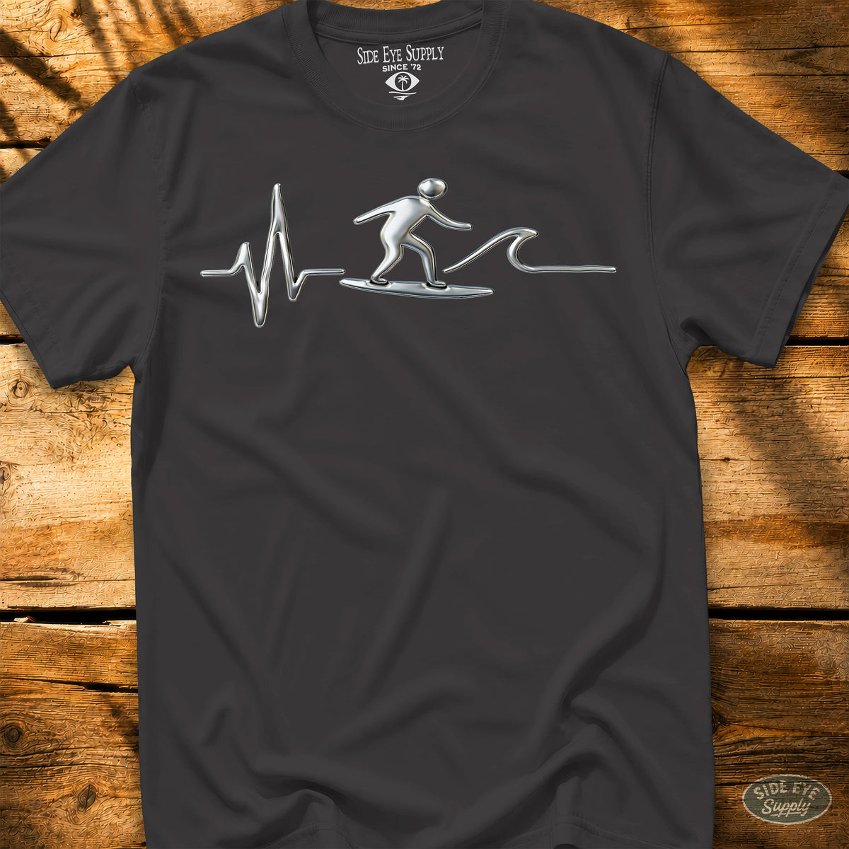 Wave Frequency Tee Black / S - by Side Eye Supply - Surf Beach Life Apparel