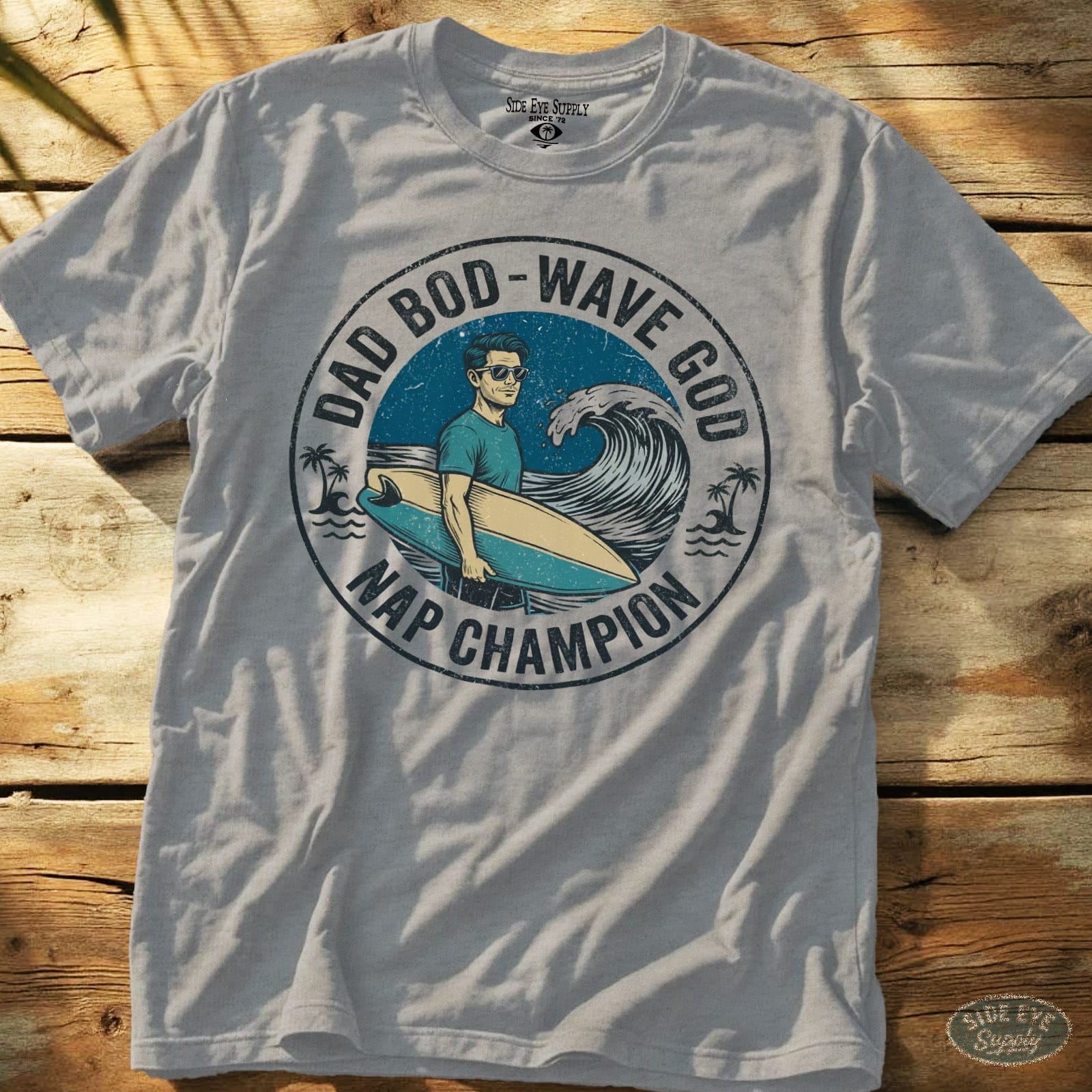 Wave God Tee Sport Grey / S - by Side Eye Supply - Surf Beach Life Apparel