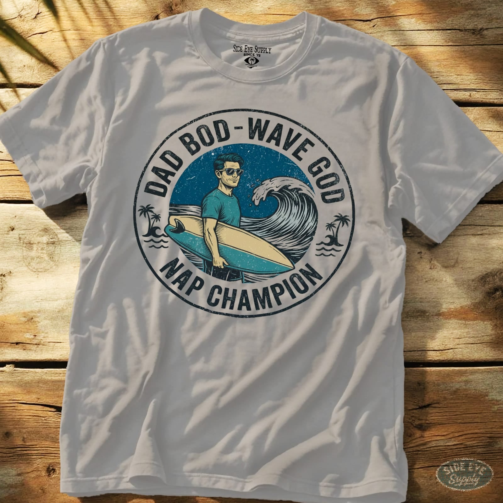 Wave God Tee Ice Grey / S - by Side Eye Supply - Surf Beach Life Apparel