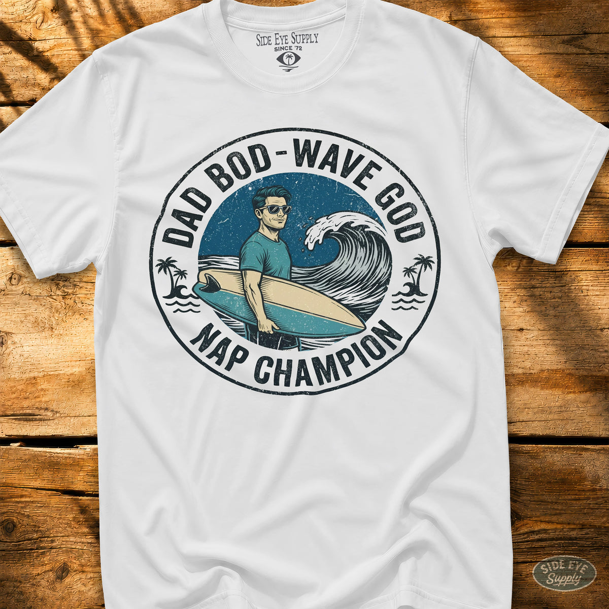 Wave God Tee White / S - by Side Eye Supply - Surf Beach Life Apparel