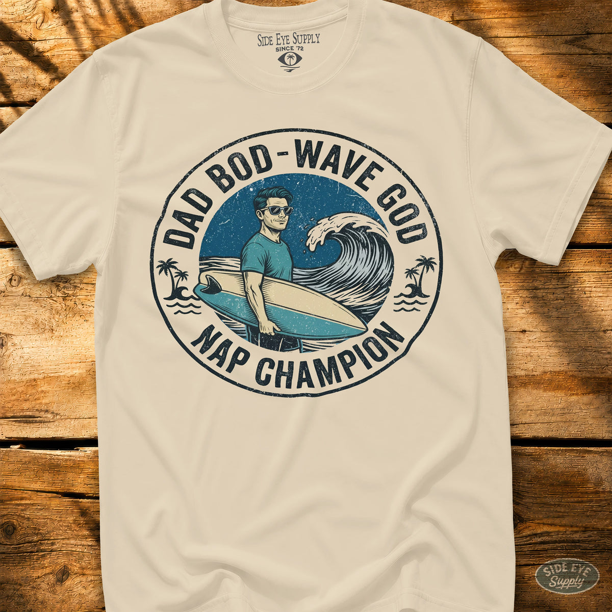 Wave God Tee Natural / S - by Side Eye Supply - Surf Beach Life Apparel