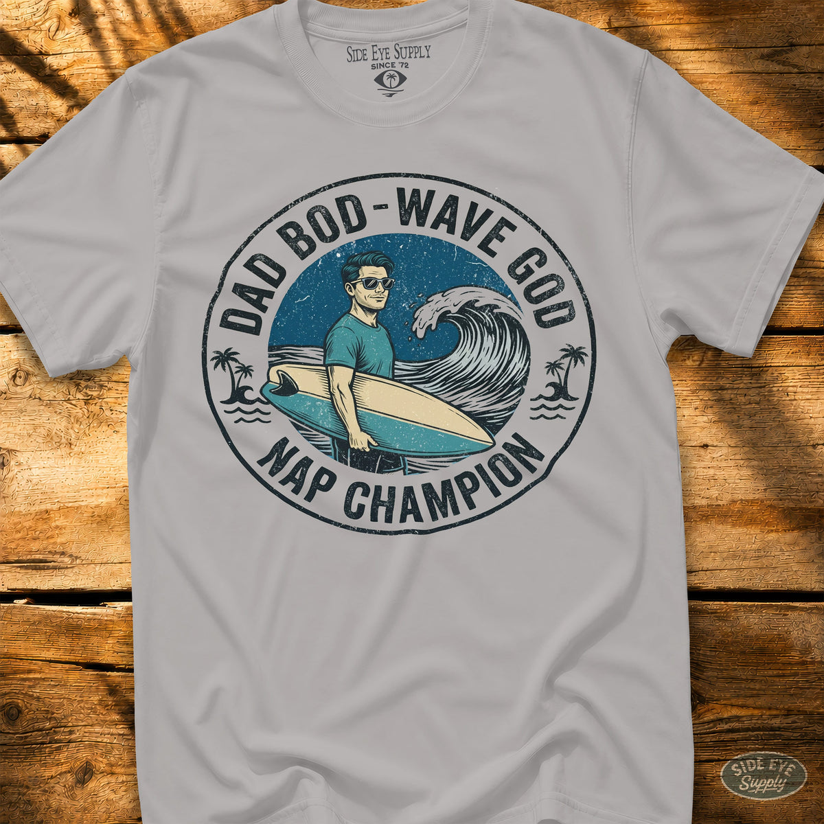 Wave God Tee Ice Grey / S - by Side Eye Supply - Surf Beach Life Apparel