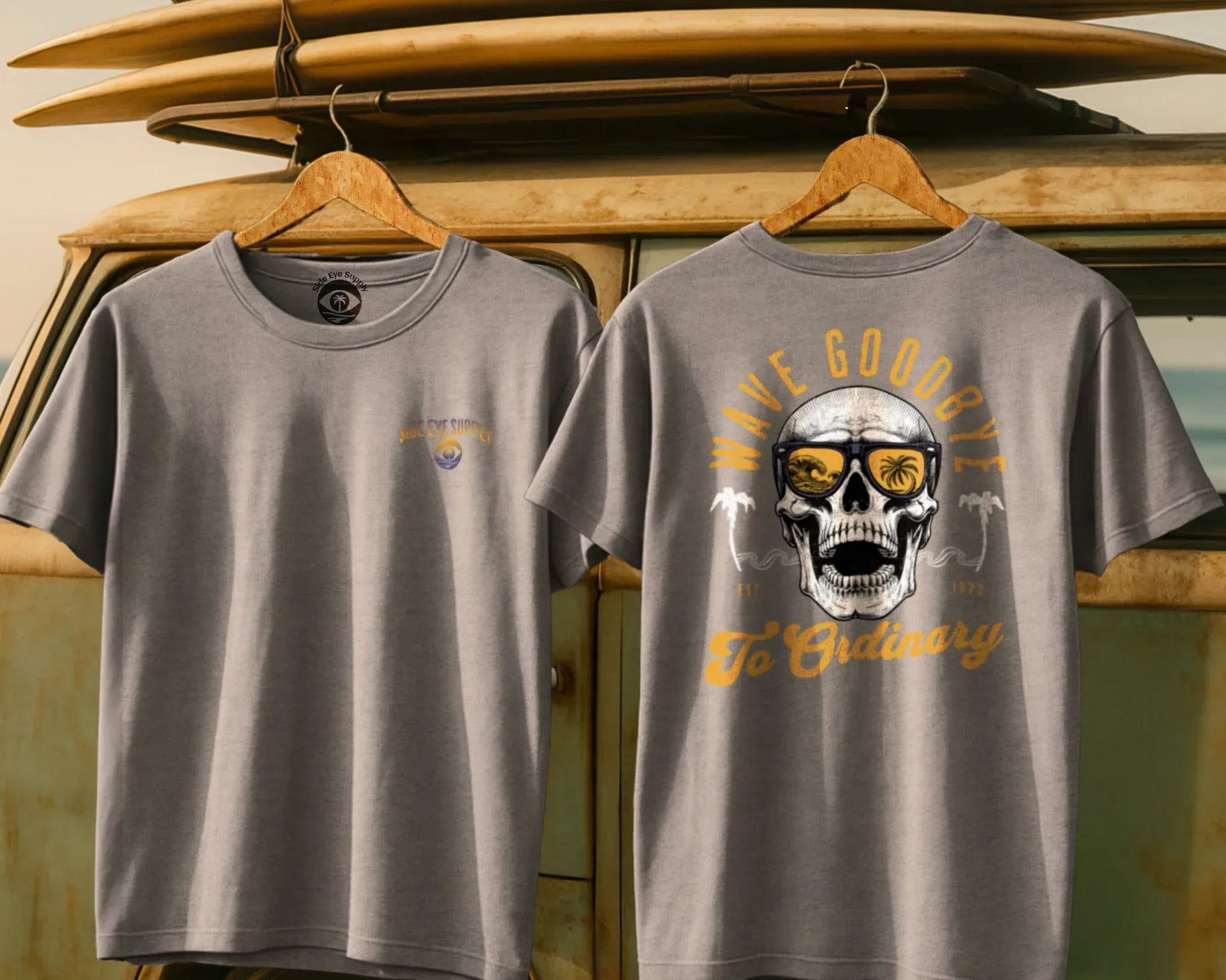 Wave Goodbye Tee Sport Grey / S - by Side Eye Supply - Surf Beach Life Apparel