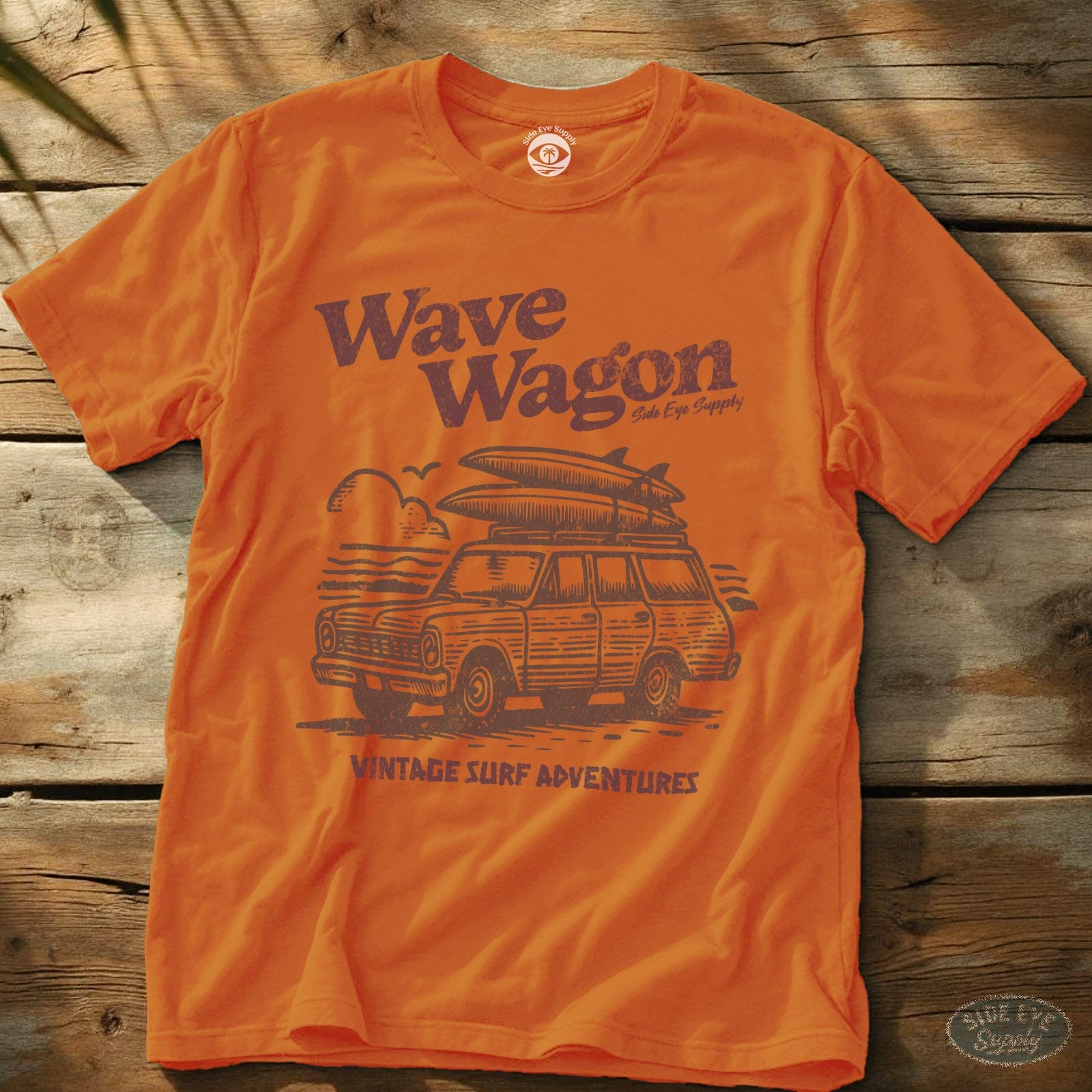 Wave Wagon Tee Orange / S - by Side Eye Supply - Surf Beach Life Apparel