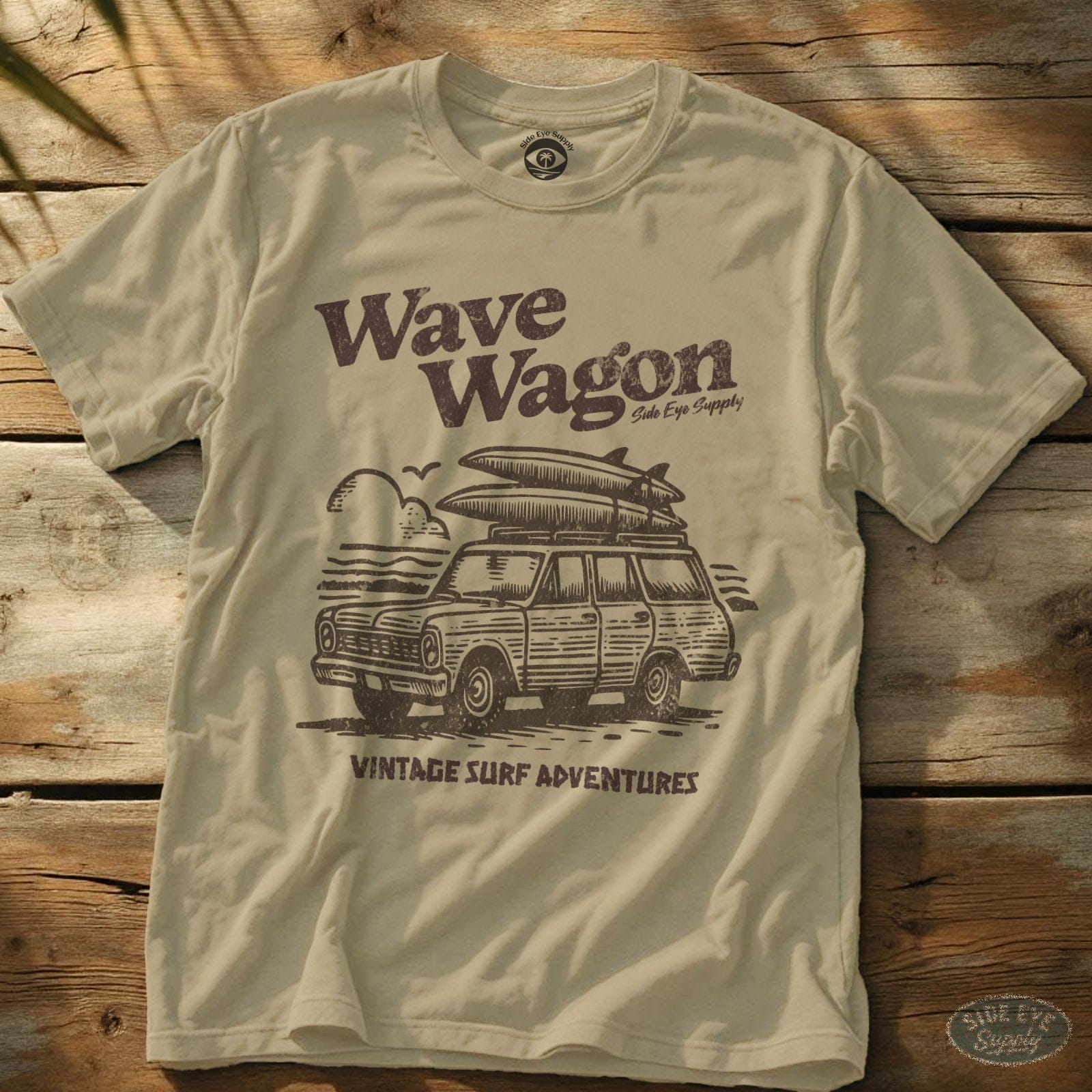 Wave Wagon Tee Sand / S - by Side Eye Supply - Surf Beach Life Apparel