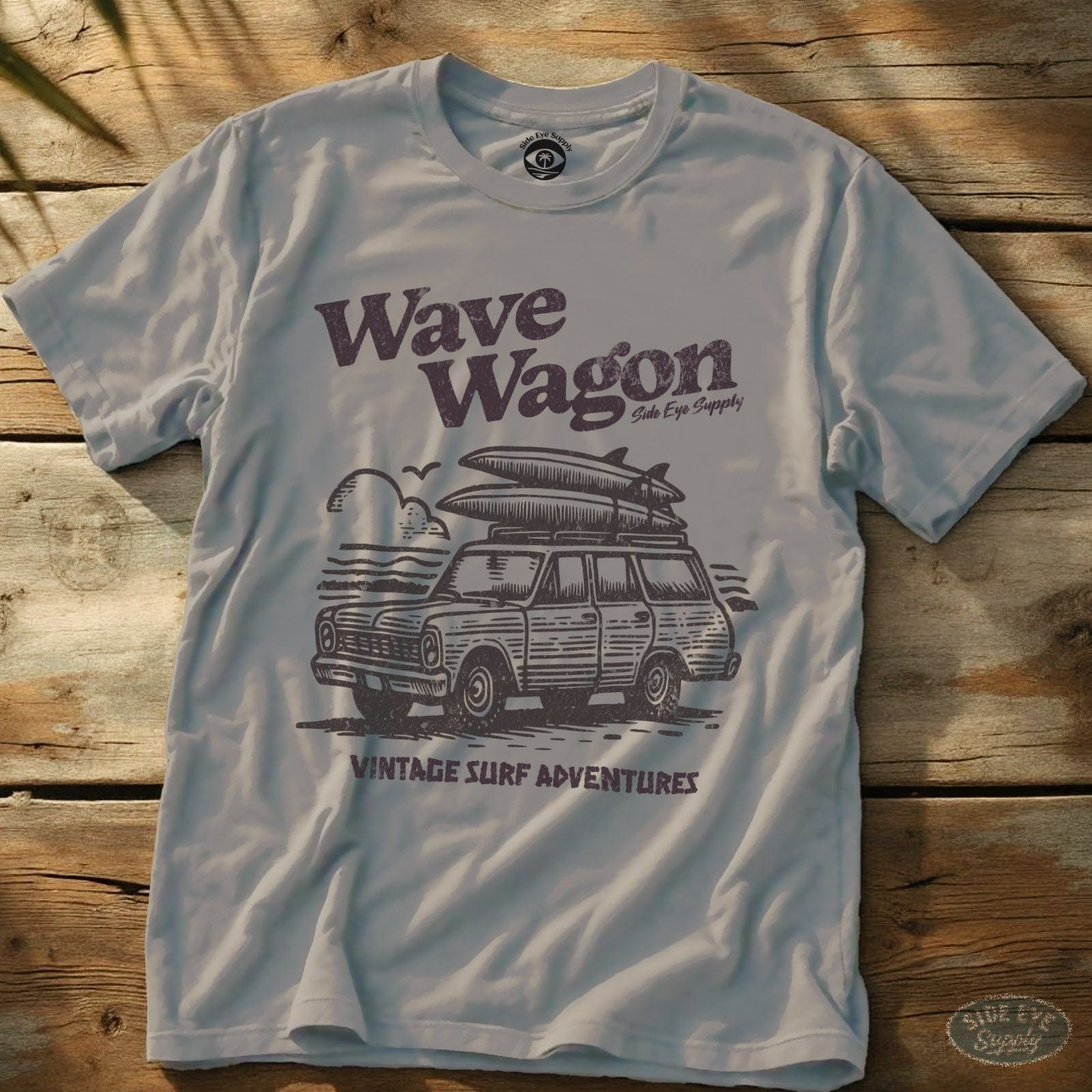 Wave Wagon Tee Ice Grey / S - by Side Eye Supply - Surf Beach Life Apparel