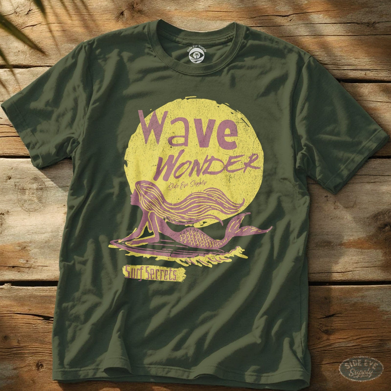 Wave Wonder Tee Military Green / S - by Side Eye Supply - Surf Beach Life Apparel
