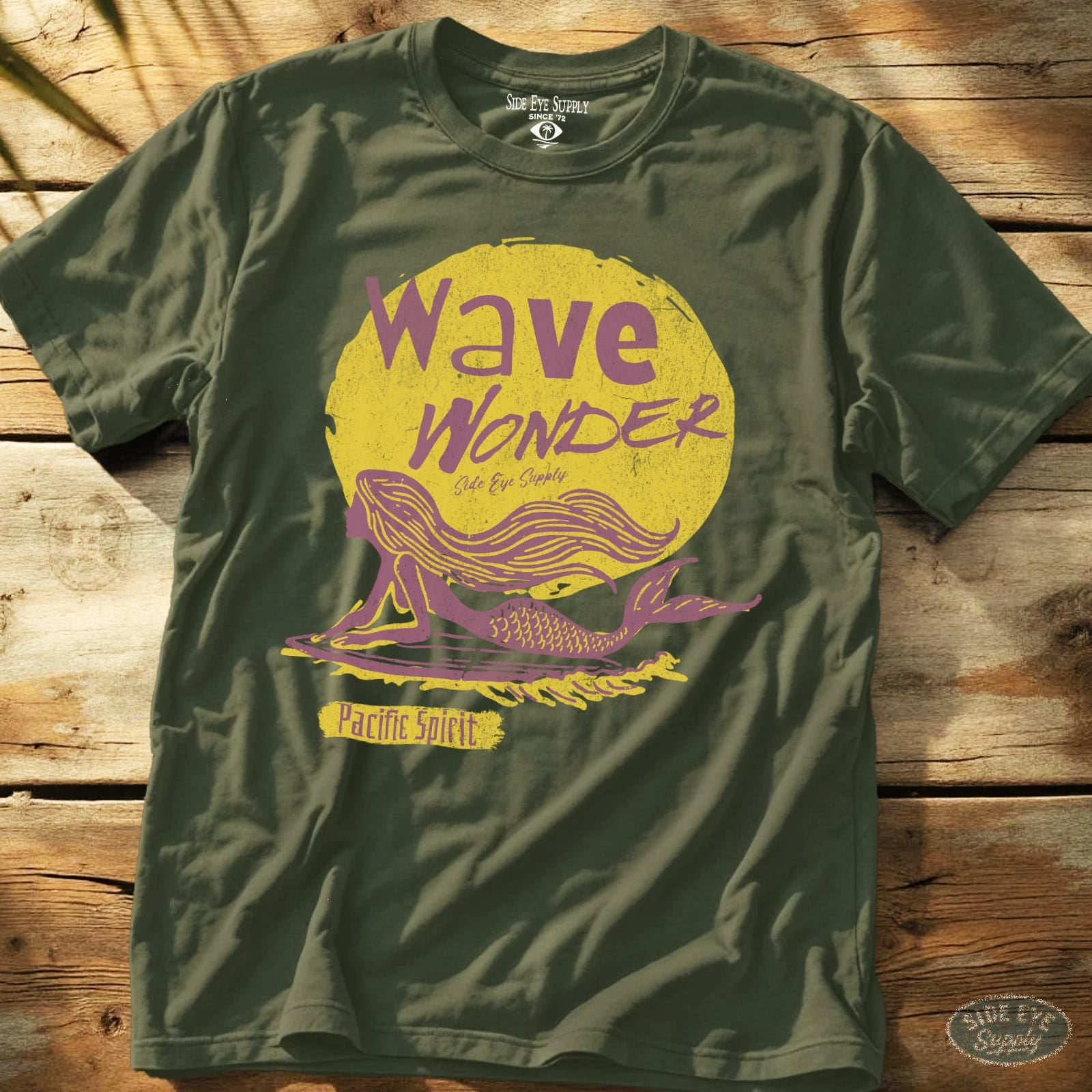 Wave Wonder Tee Military Green / S - by Side Eye Supply - Surf Beach Life Apparel
