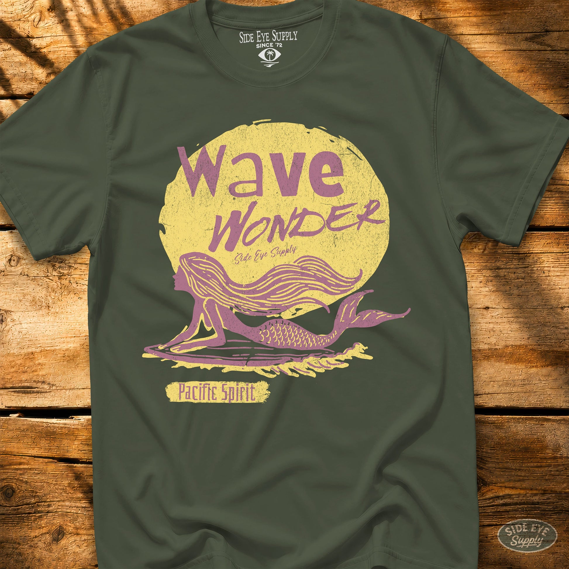 Wave Wonder Tee Military Green / S - by Side Eye Supply - Surf Beach Life Apparel