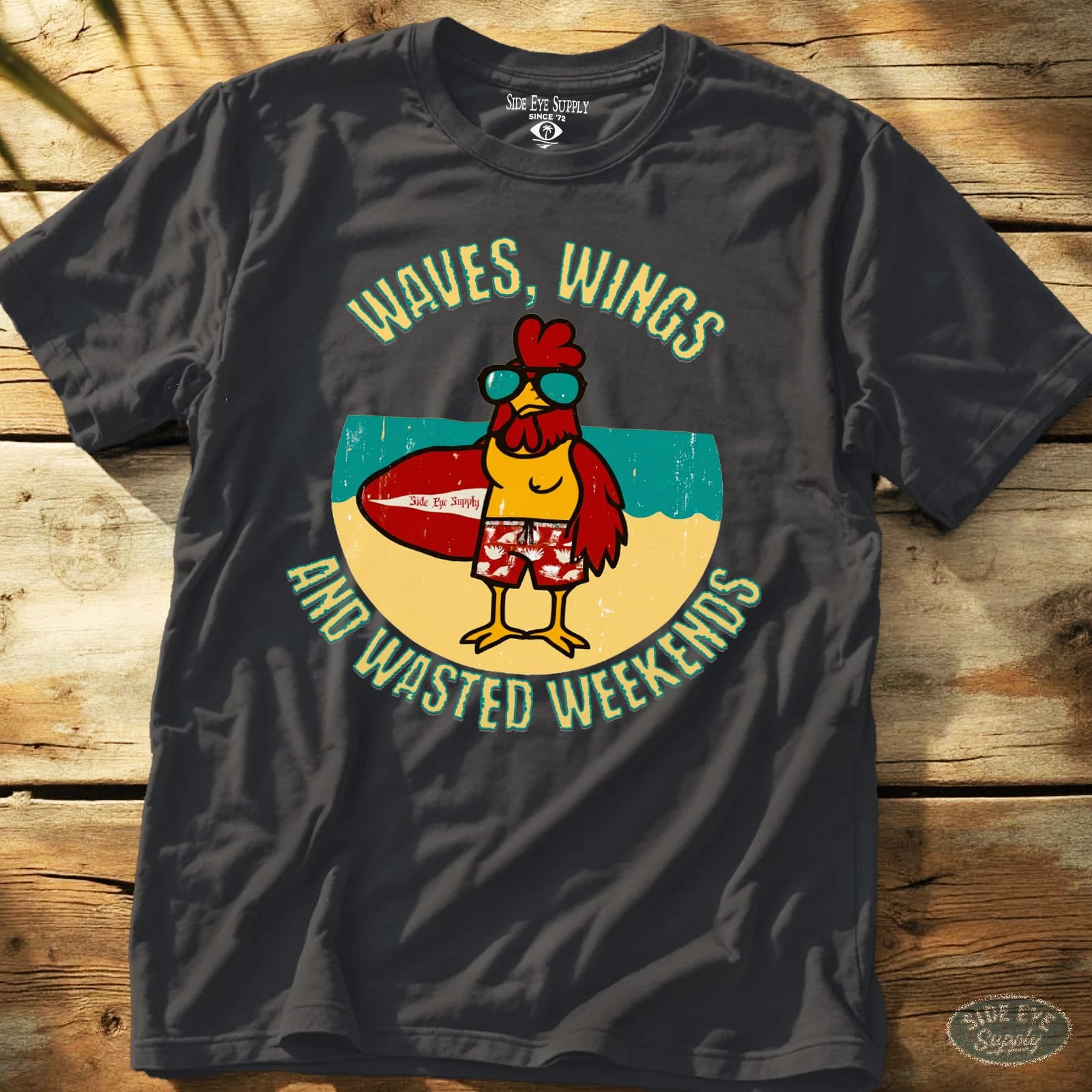 Waves and Wings Charcoal / S - by Side Eye Supply - Surf Beach Life Apparel