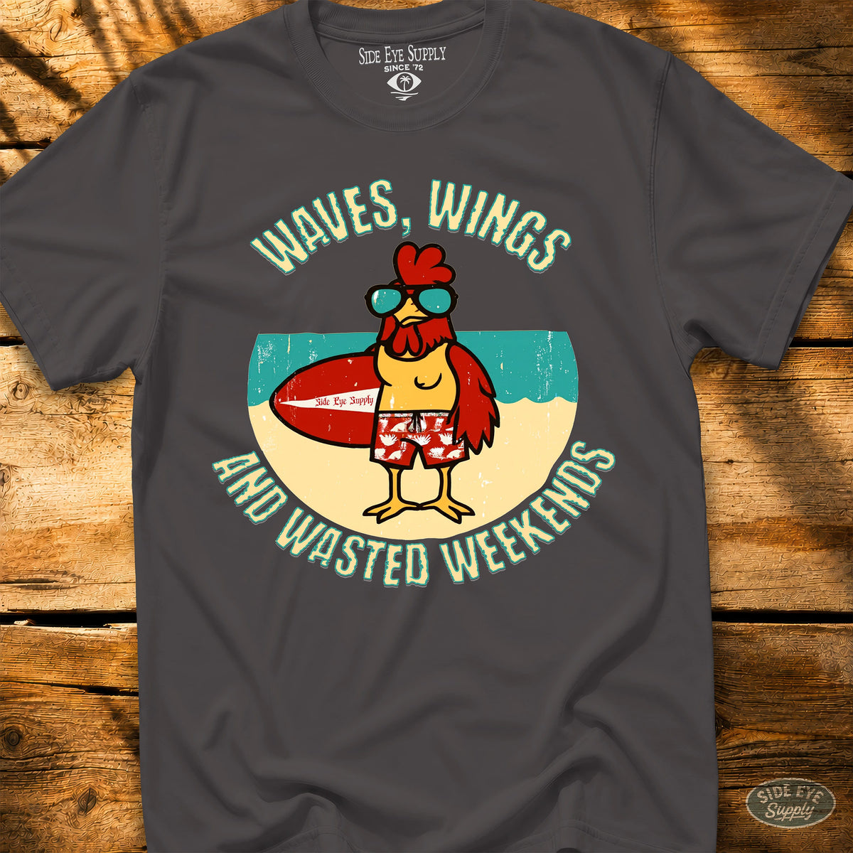 Waves and Wings Charcoal / S - by Side Eye Supply - Surf Beach Life Apparel