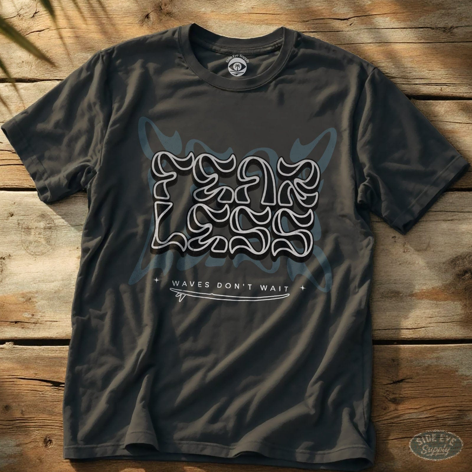 Waves Don't Wait Tee Charcoal / S - by Side Eye Supply - Surf Beach Life Apparel