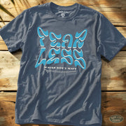 Waves Don't Wait Tee Heather Indigo / S - by Side Eye Supply - Surf Beach Life Apparel